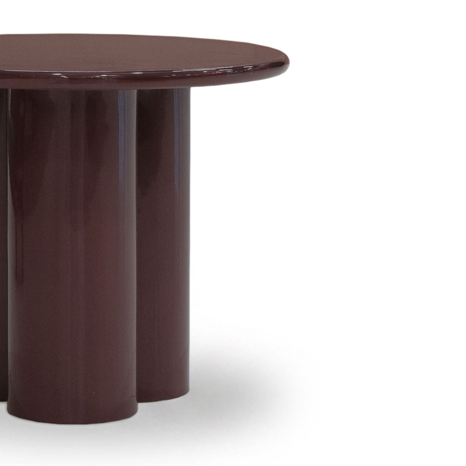 Olaria Maroon Round Side Table