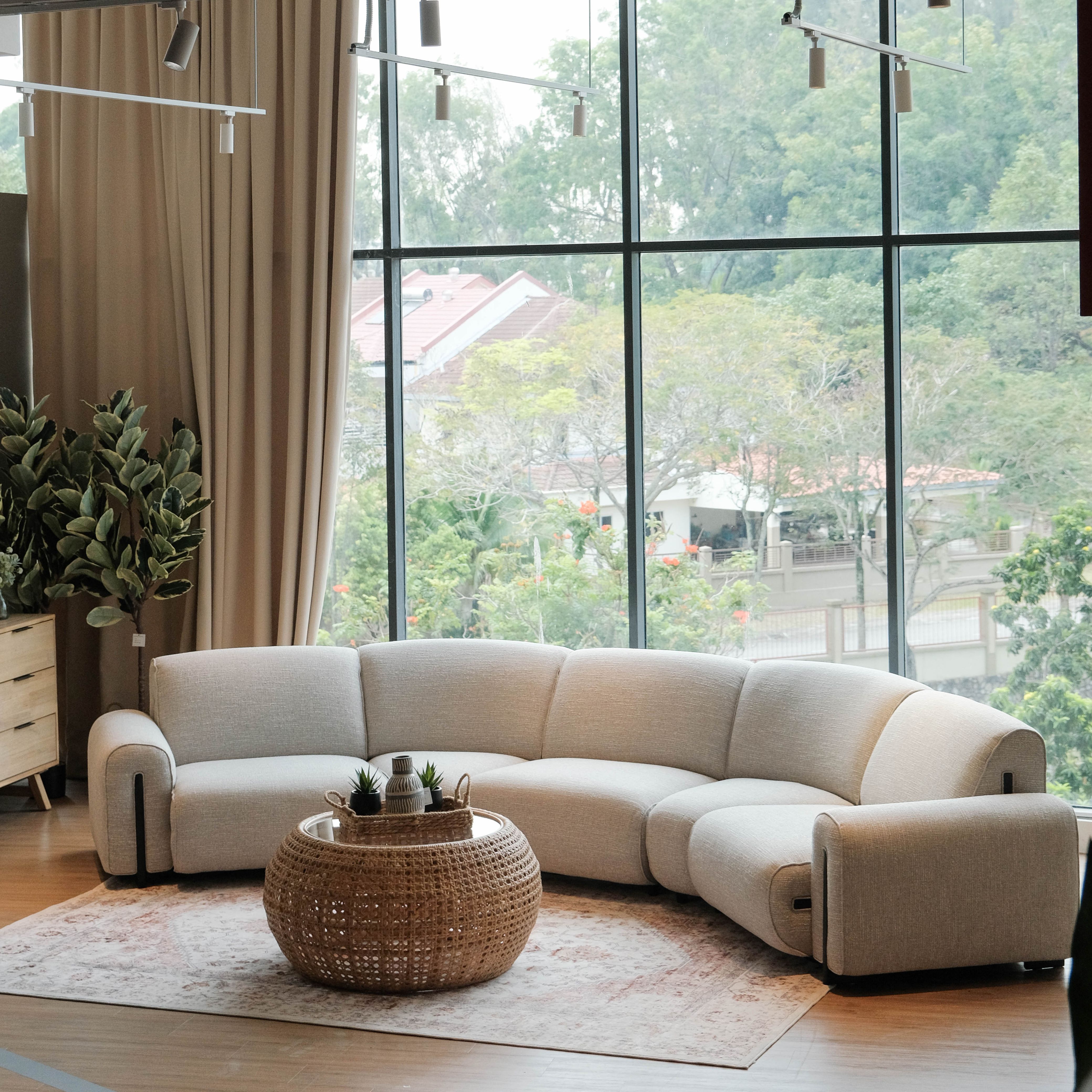 Clarice Cloud Grey Wide Curve Corner Sofa