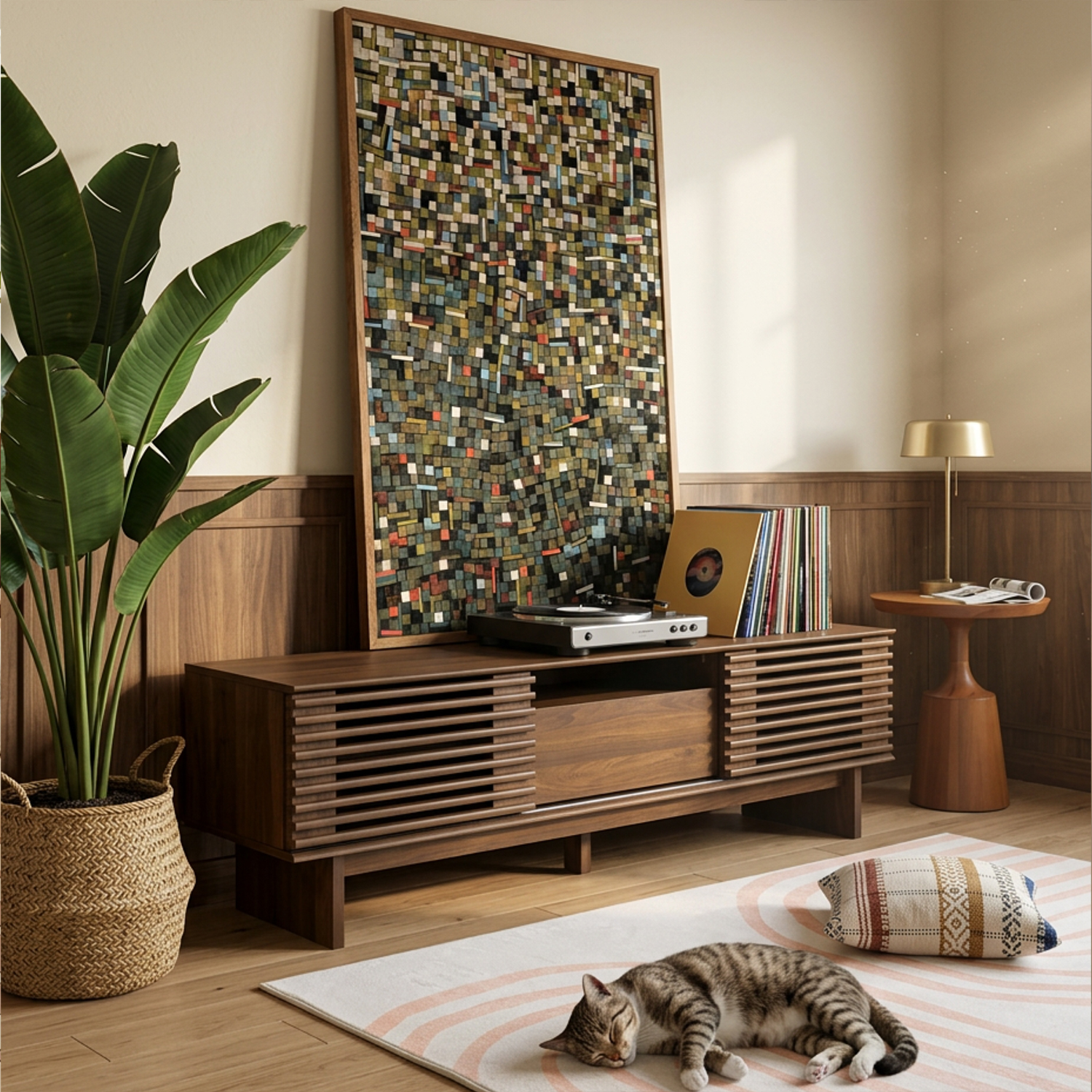 Linear Dark Brown TV Cabinet