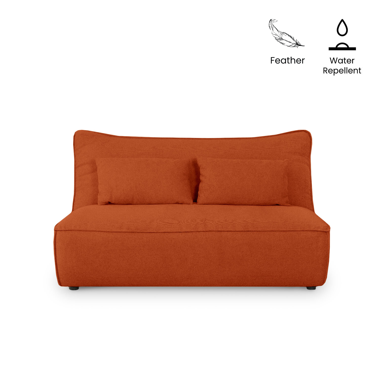 Daphne Umber Brown Modular Armless Sofa