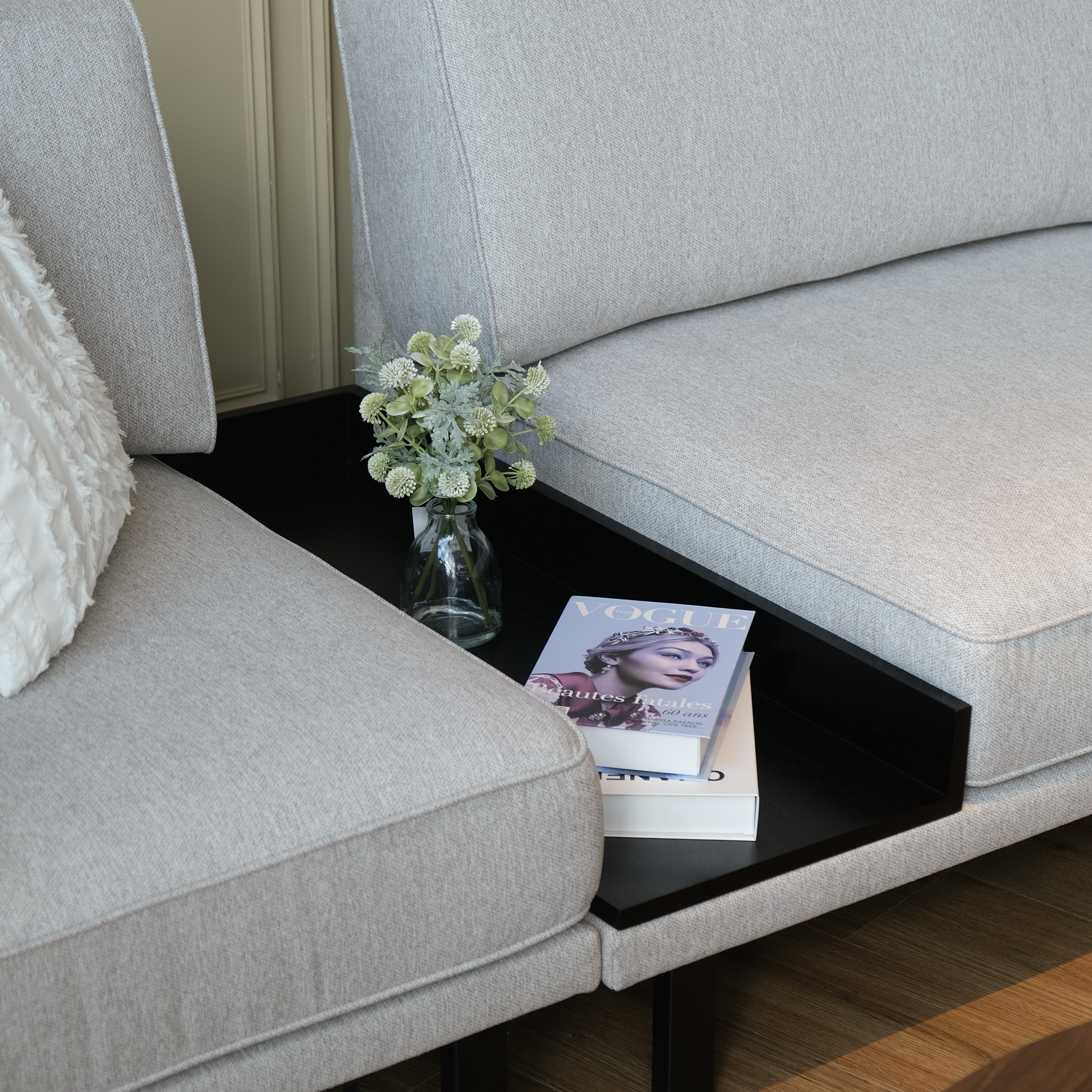 Elliott Flint Grey Right Arm 4 Seater Sofa
