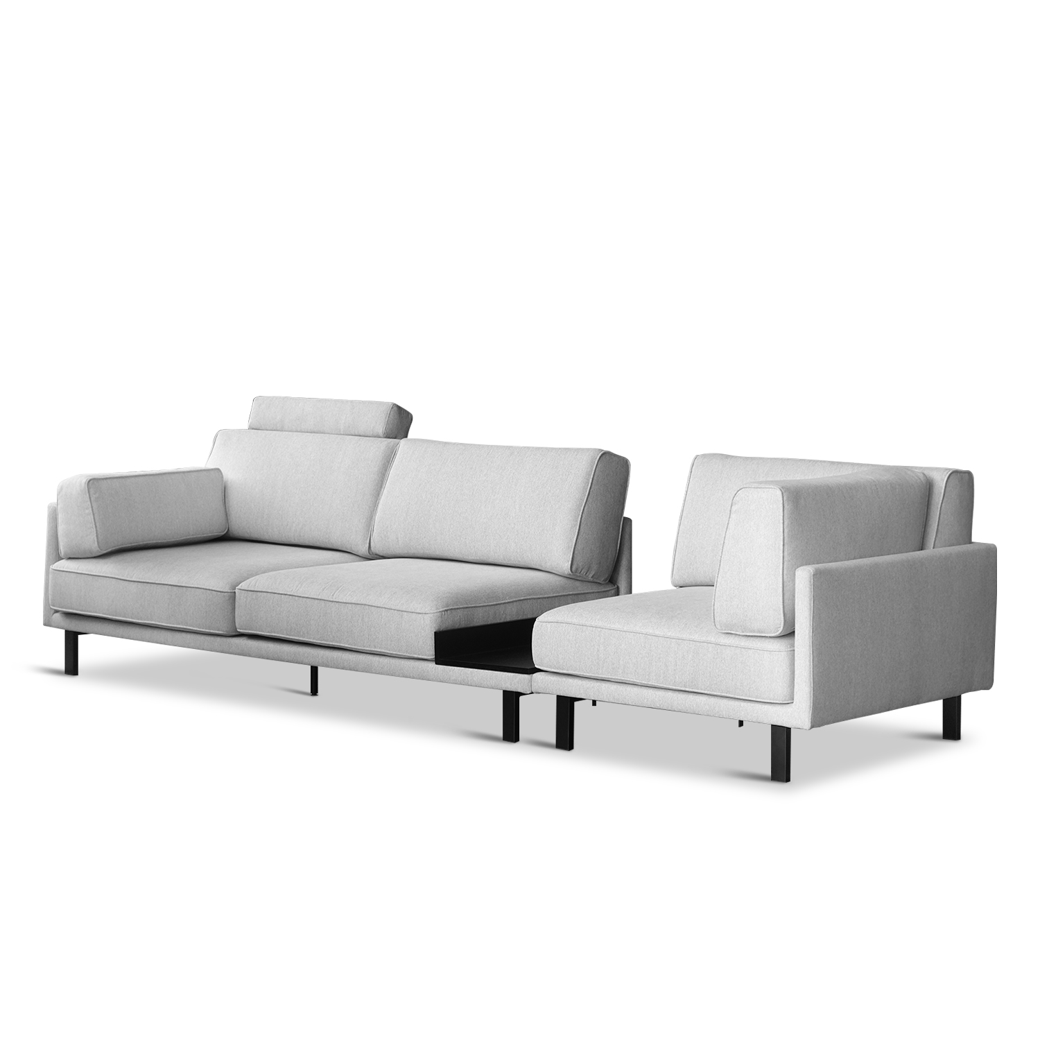 Elliott Flint Grey Right Arm 4 Seater Sofa