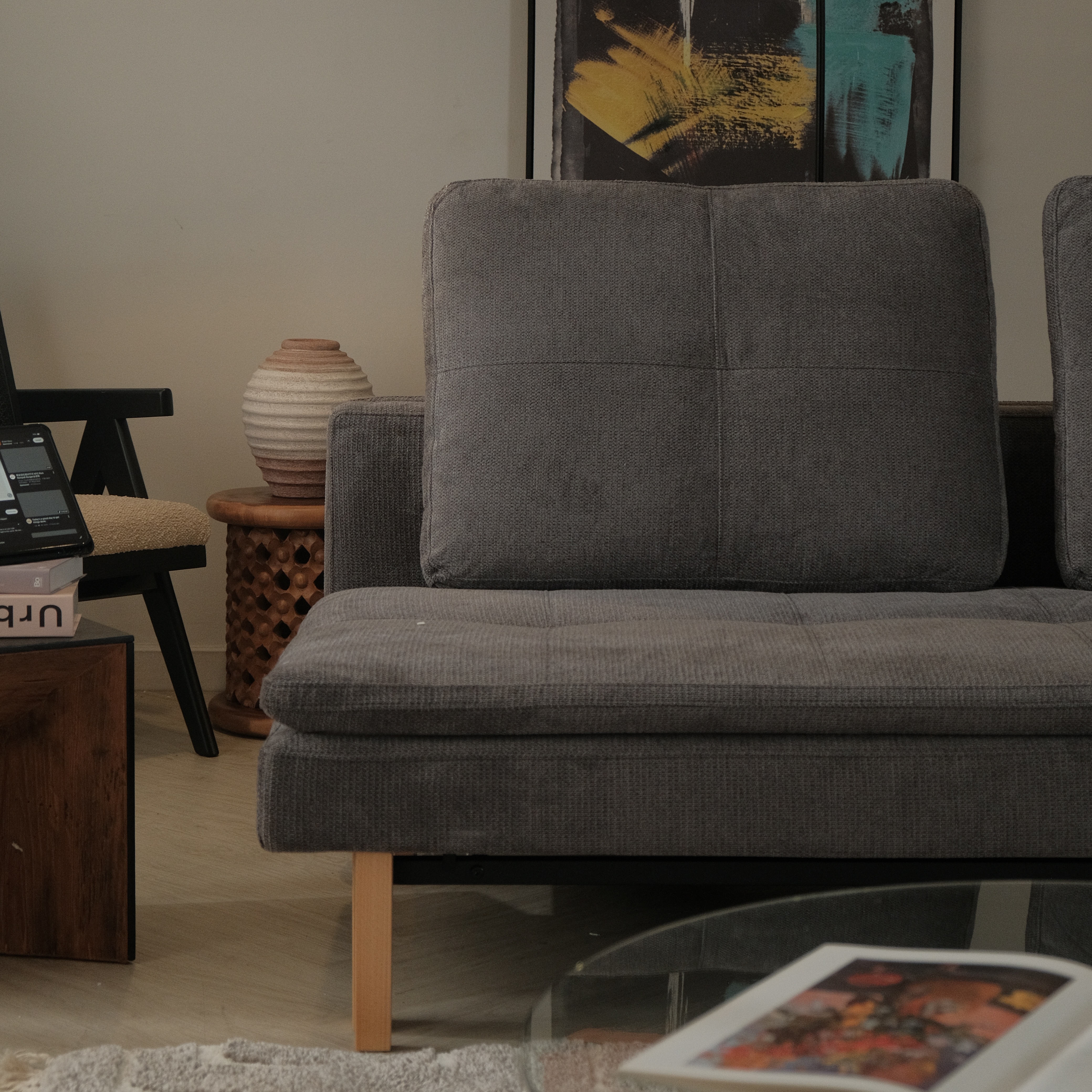 Fio Pebble Grey Sofa Bed