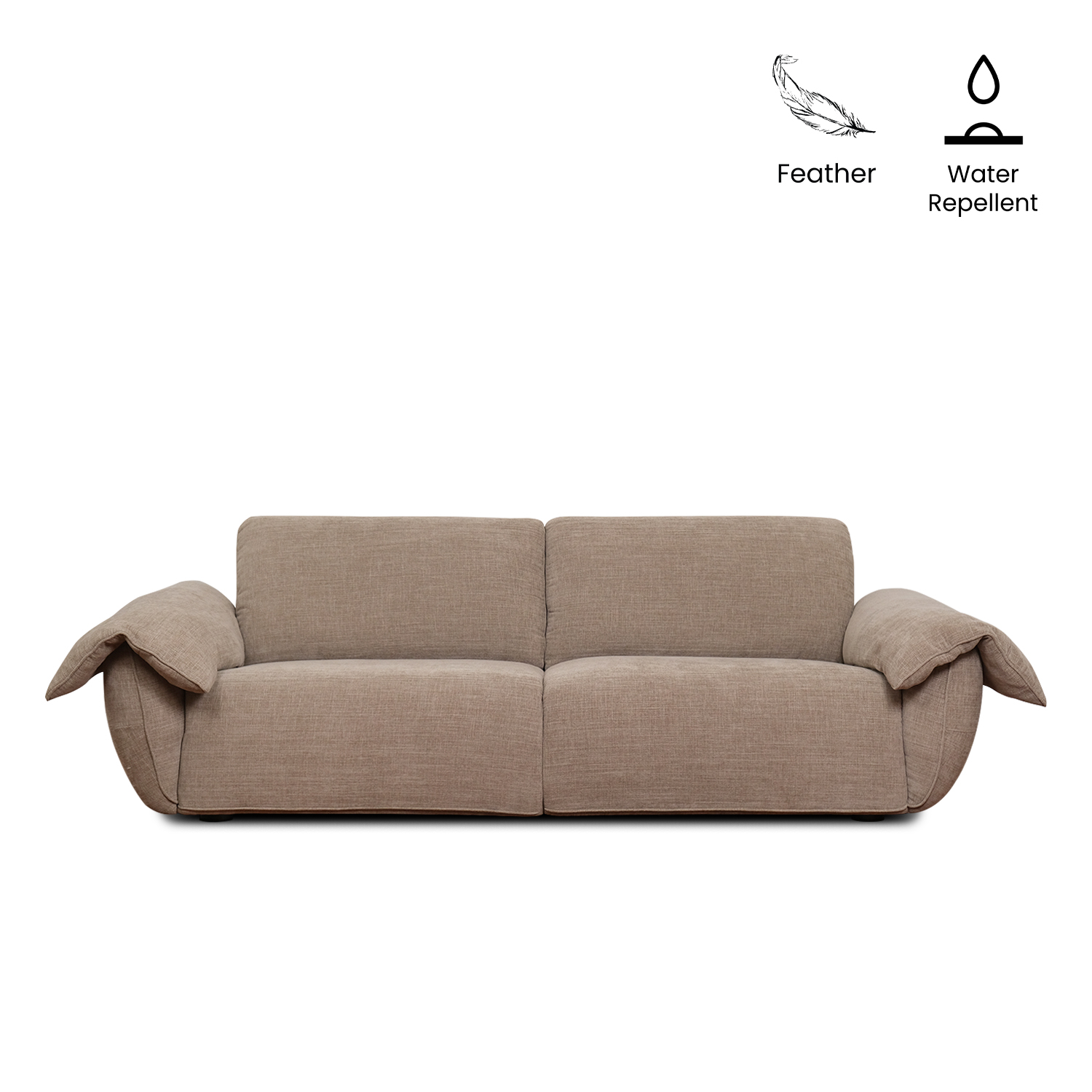 Reynna Sand Brown 3 Seater Sofa