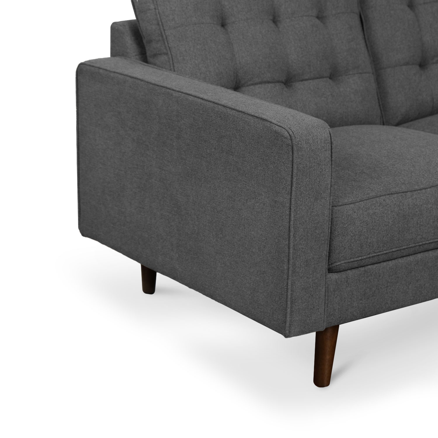 Jane Pebble Grey Mid-Century 2 Seater Sofa