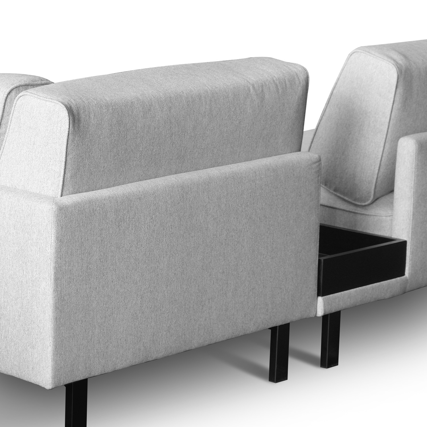 Elliott Flint Grey Right Arm 4 Seater Sofa