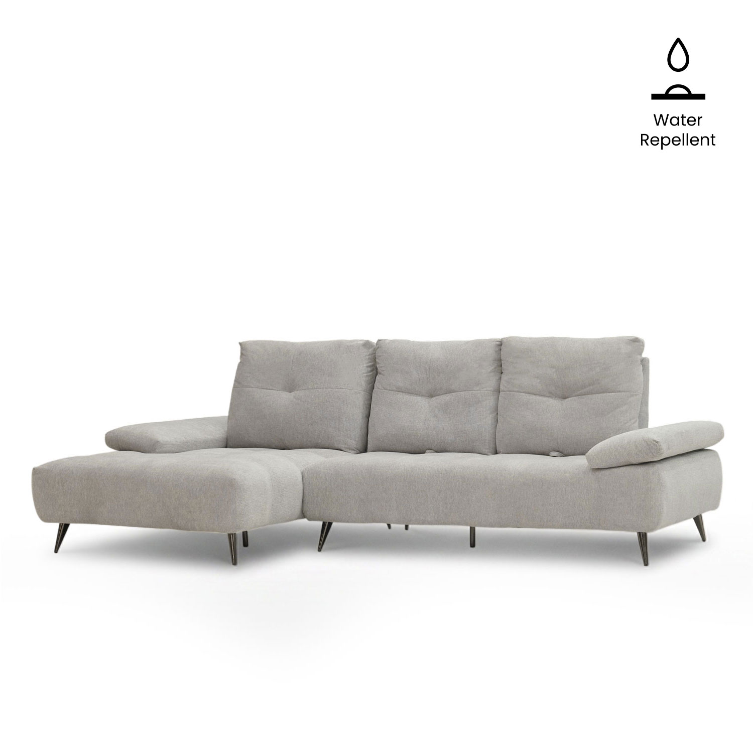Harriet Flint Grey Right Sectional Sofa With Adjustable Back