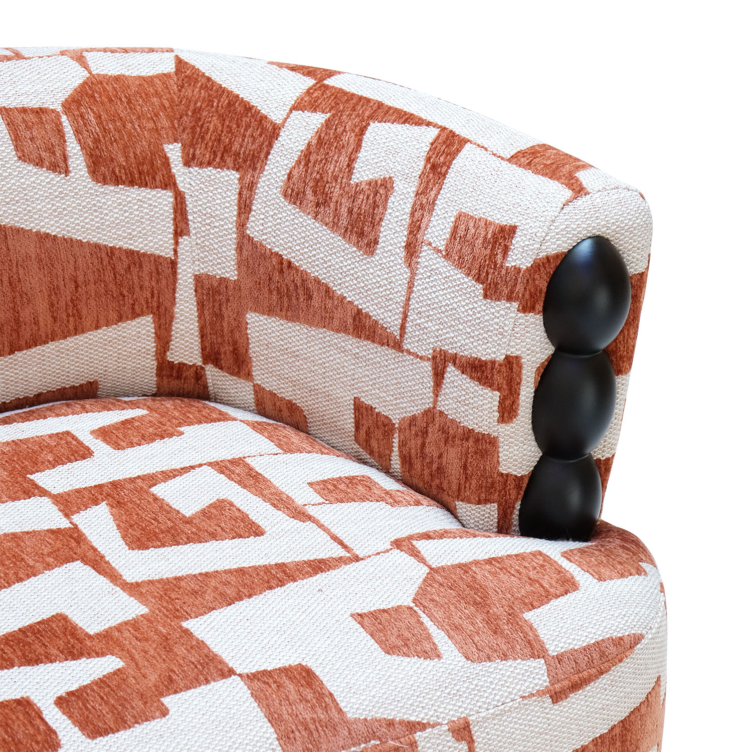 Lilia Geometric Brick Red Lounge Chair