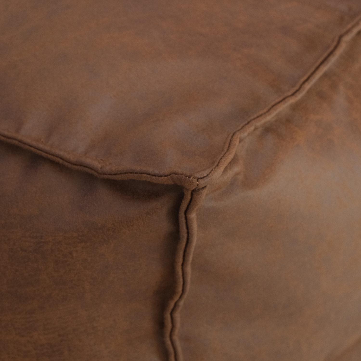 Carter Vintage Brown Pouf