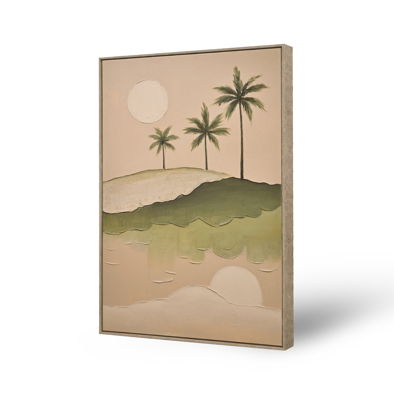 Framed Canvas 80x120cm Plaster - Tropical Palms