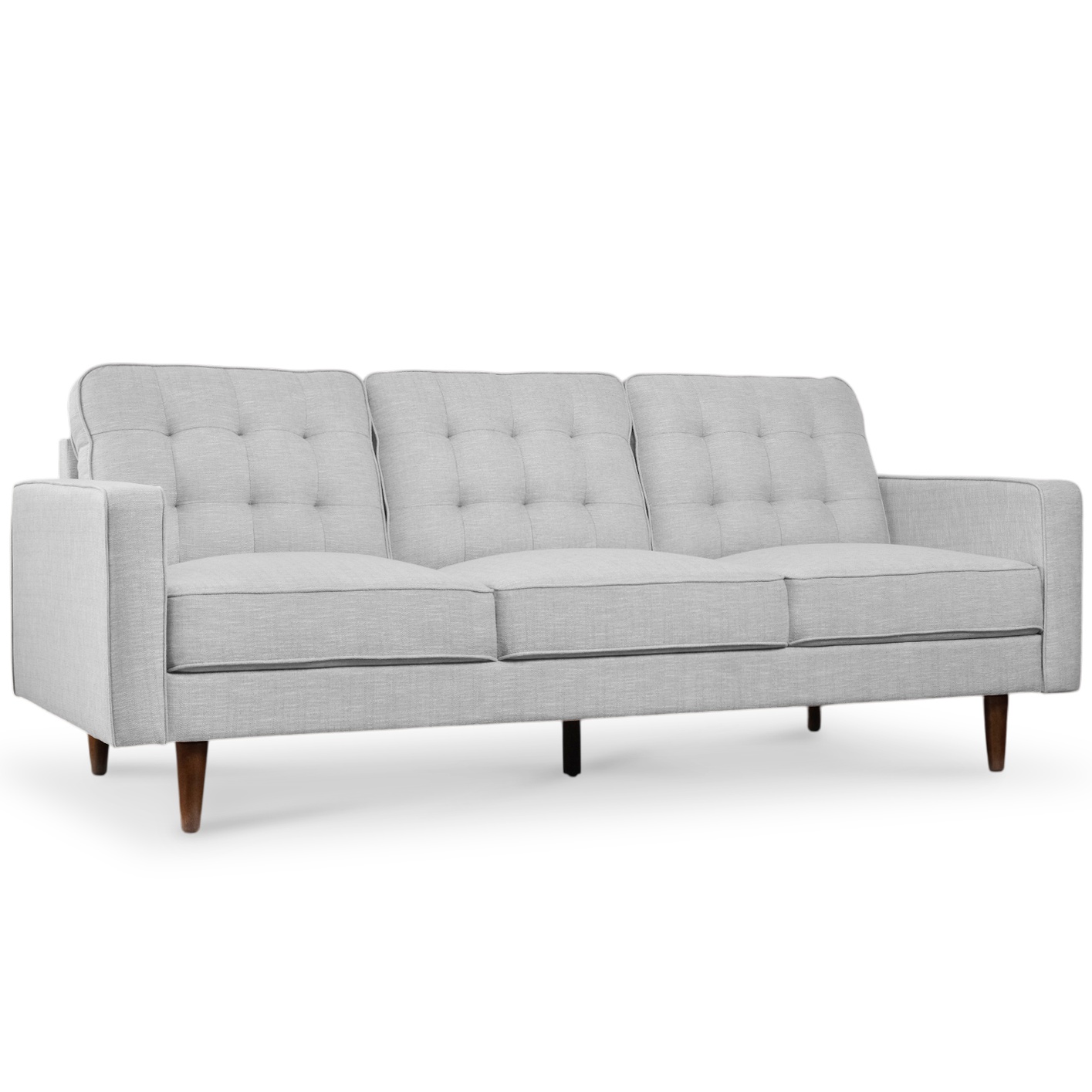 Jane Mist Grey Mid-Century 3 Seater Sofa