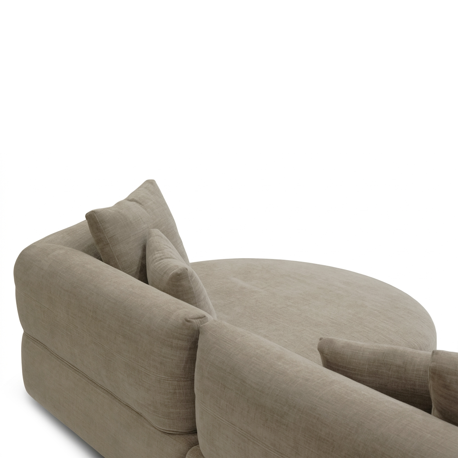 Giselle Sand Brown Round Chaise Left Sectional Sofa