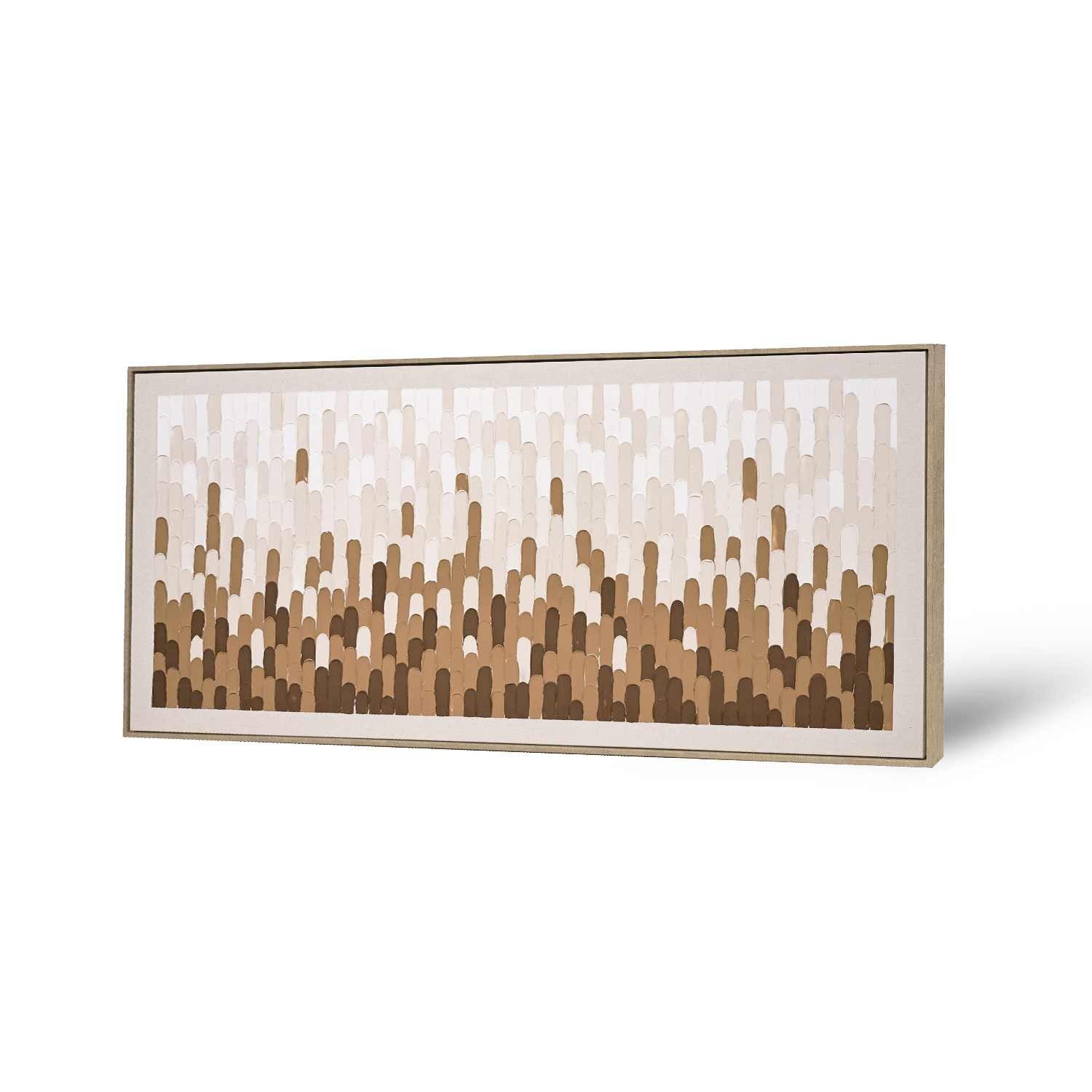 Framed Canvas 70x140cm Linen & Plaster - Gradient Sand