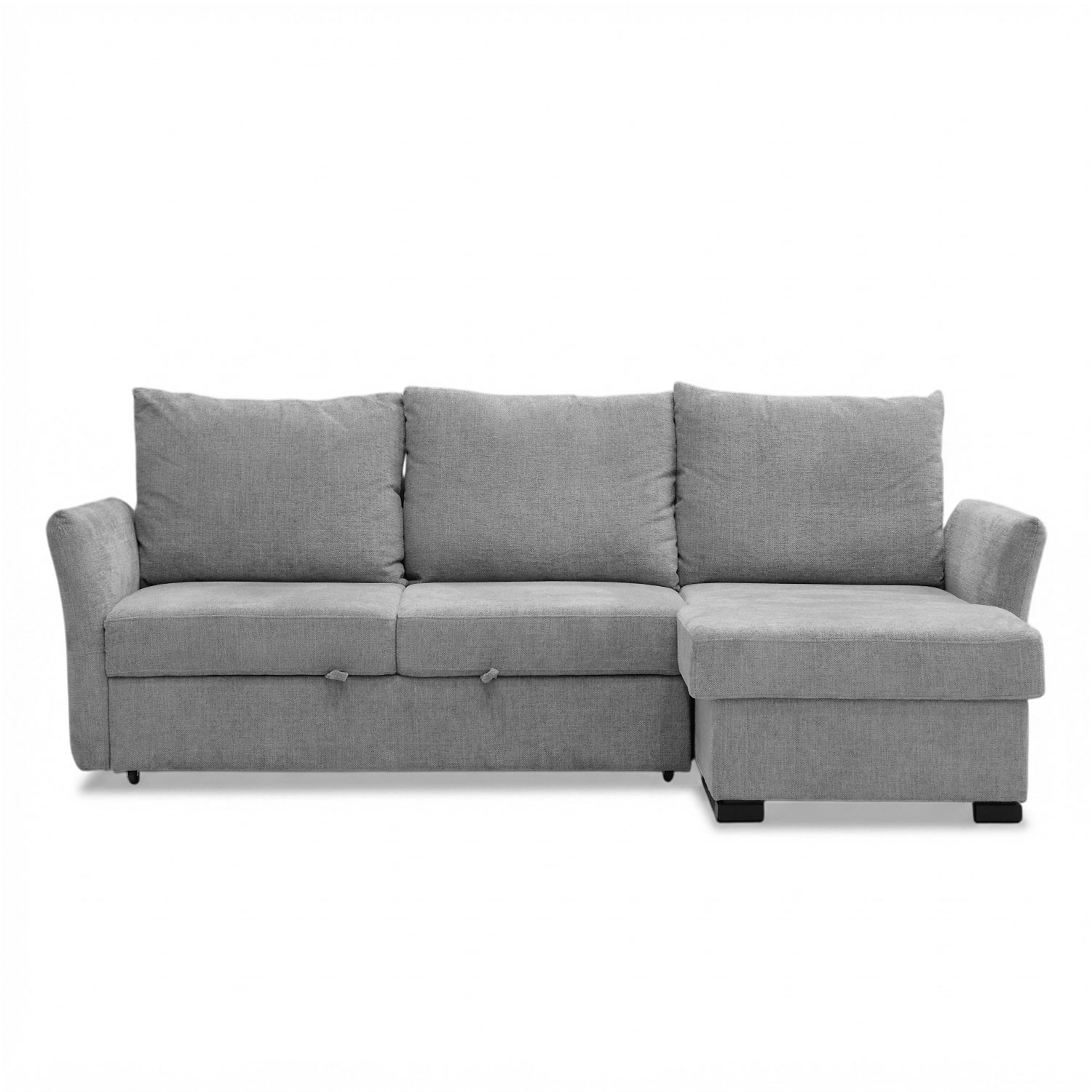 Asher Stone Grey Sectional Sofa Bed With Storage
