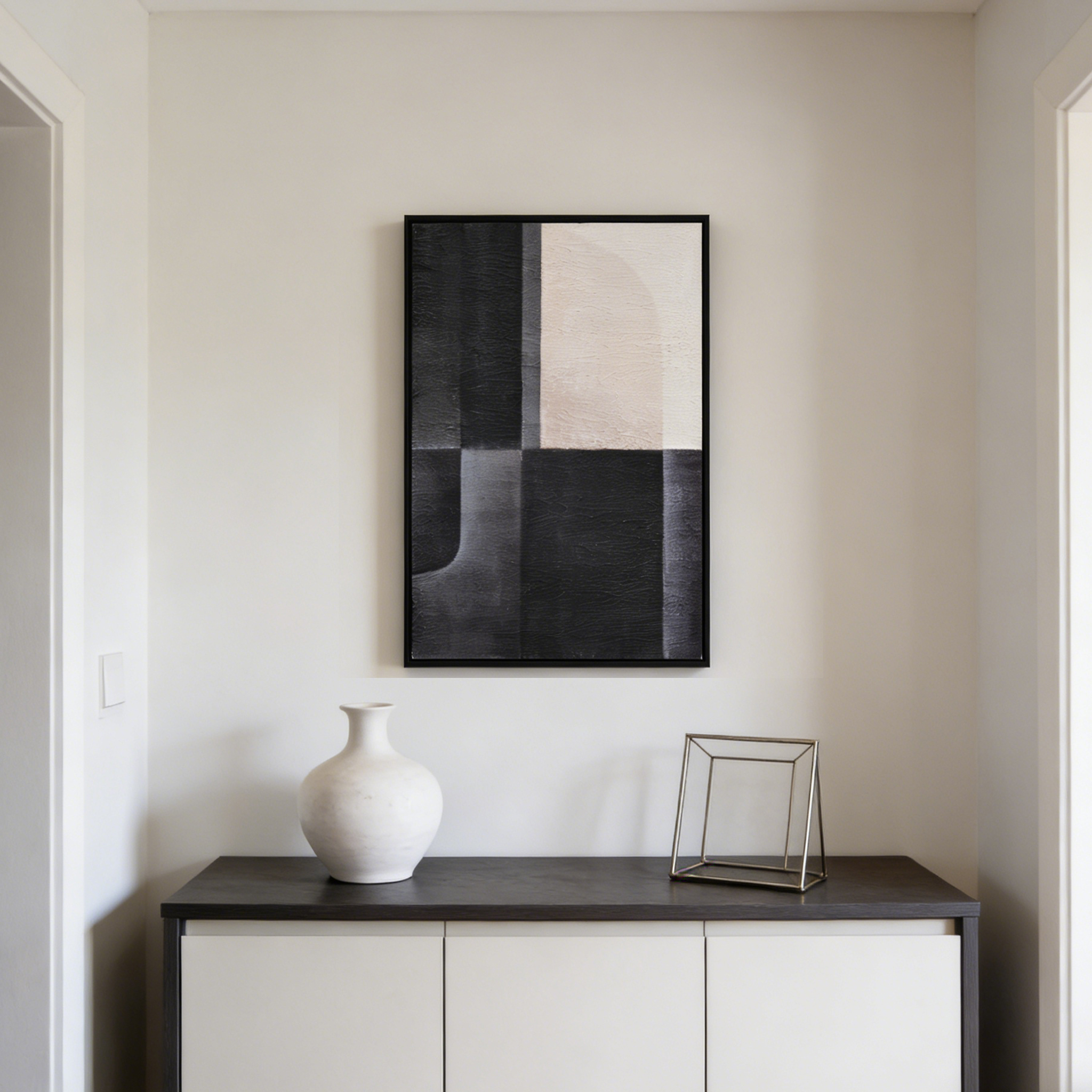 Framed Canvas 60x90cm Plaster - Geo Boxes