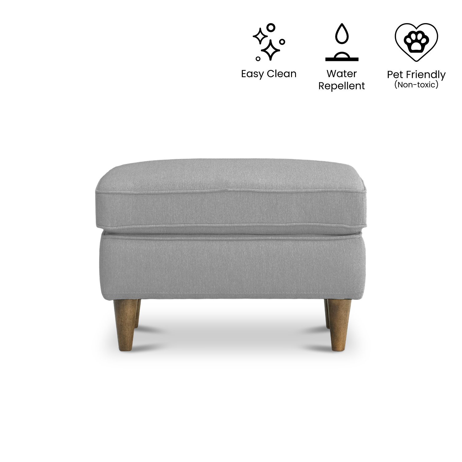 Flynn Mink Grey Footstool