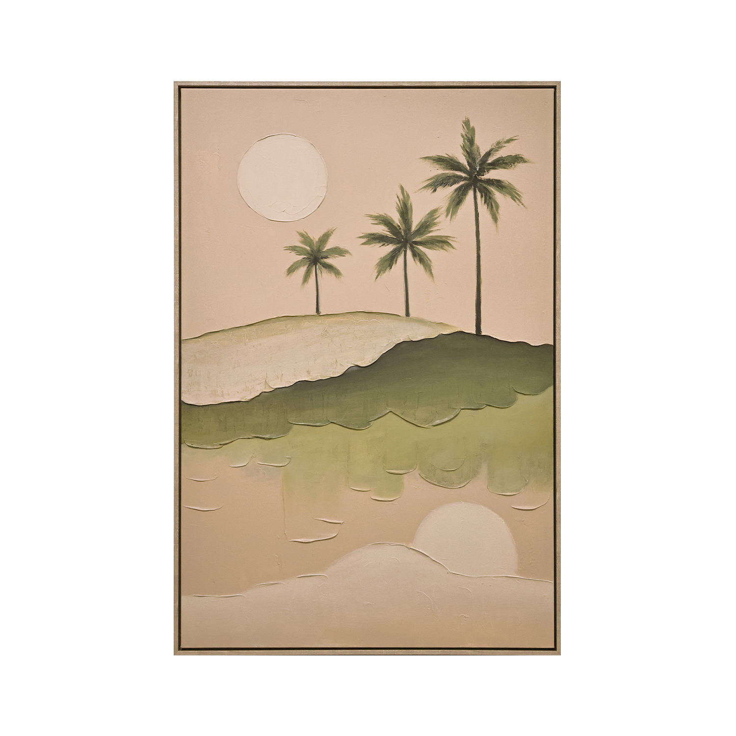 Framed Canvas 80x120cm Plaster - Tropical Palms