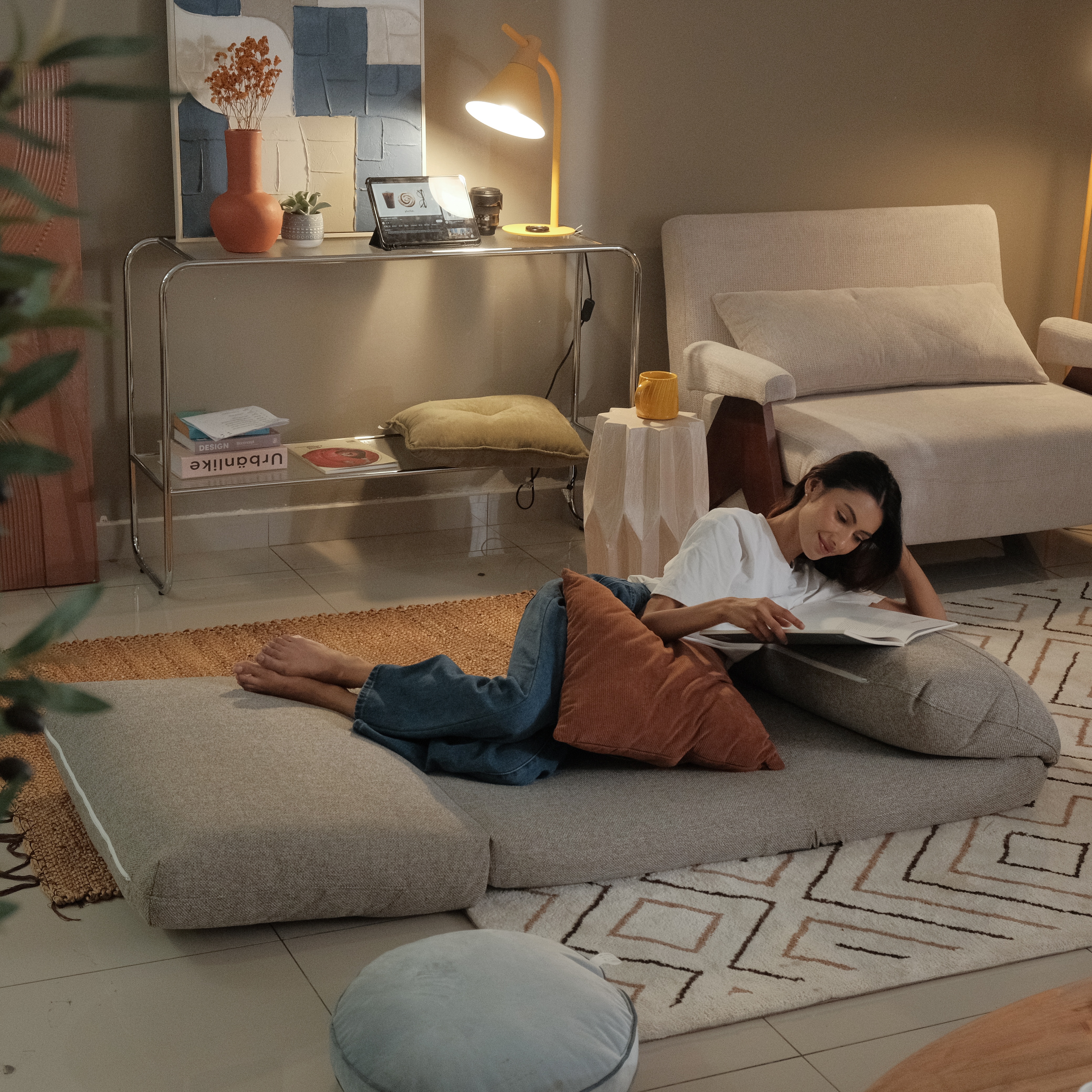 Gin Sand Brown Lazy Couch