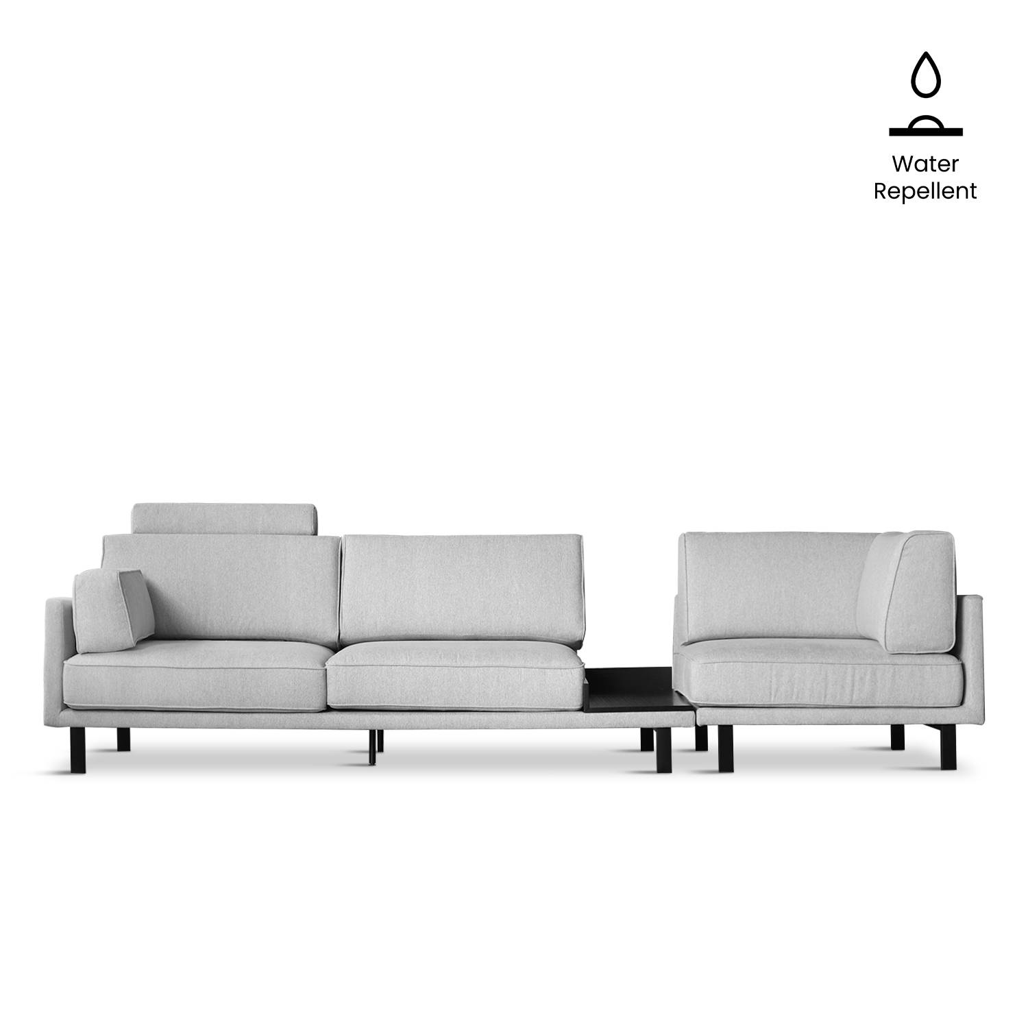 Elliott Flint Grey Right Arm 4 Seater Sofa