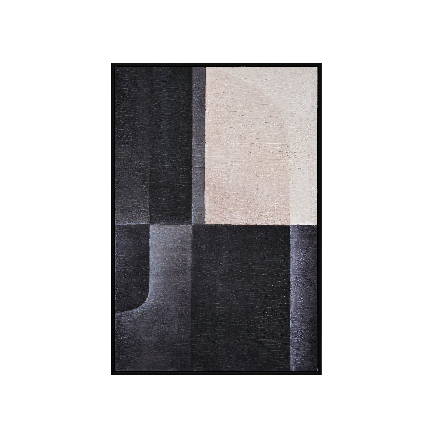 Framed Canvas 60x90cm Plaster - Geo Boxes