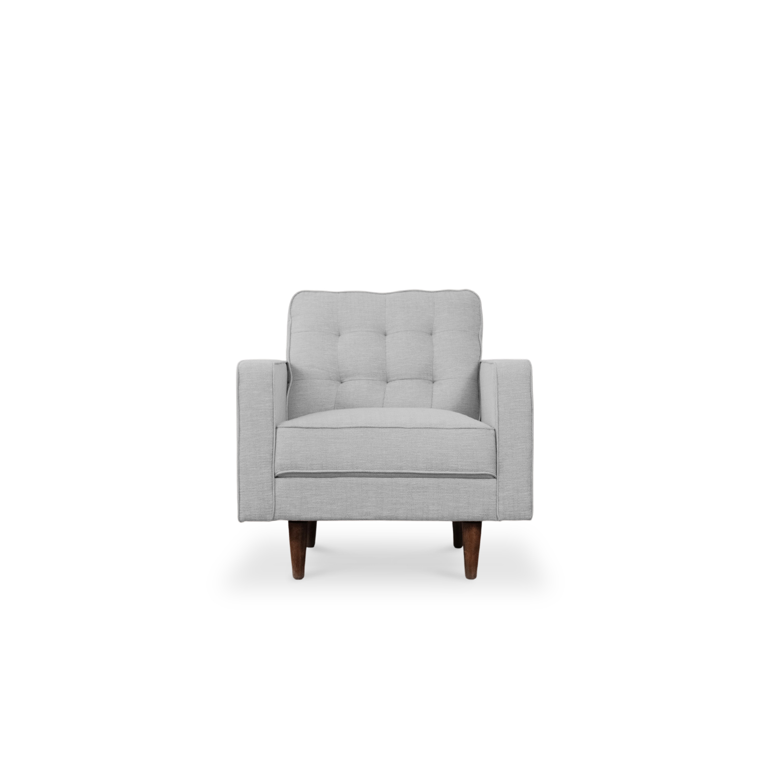 Jane Mist Grey Mid-Century 1 Seater Sofa