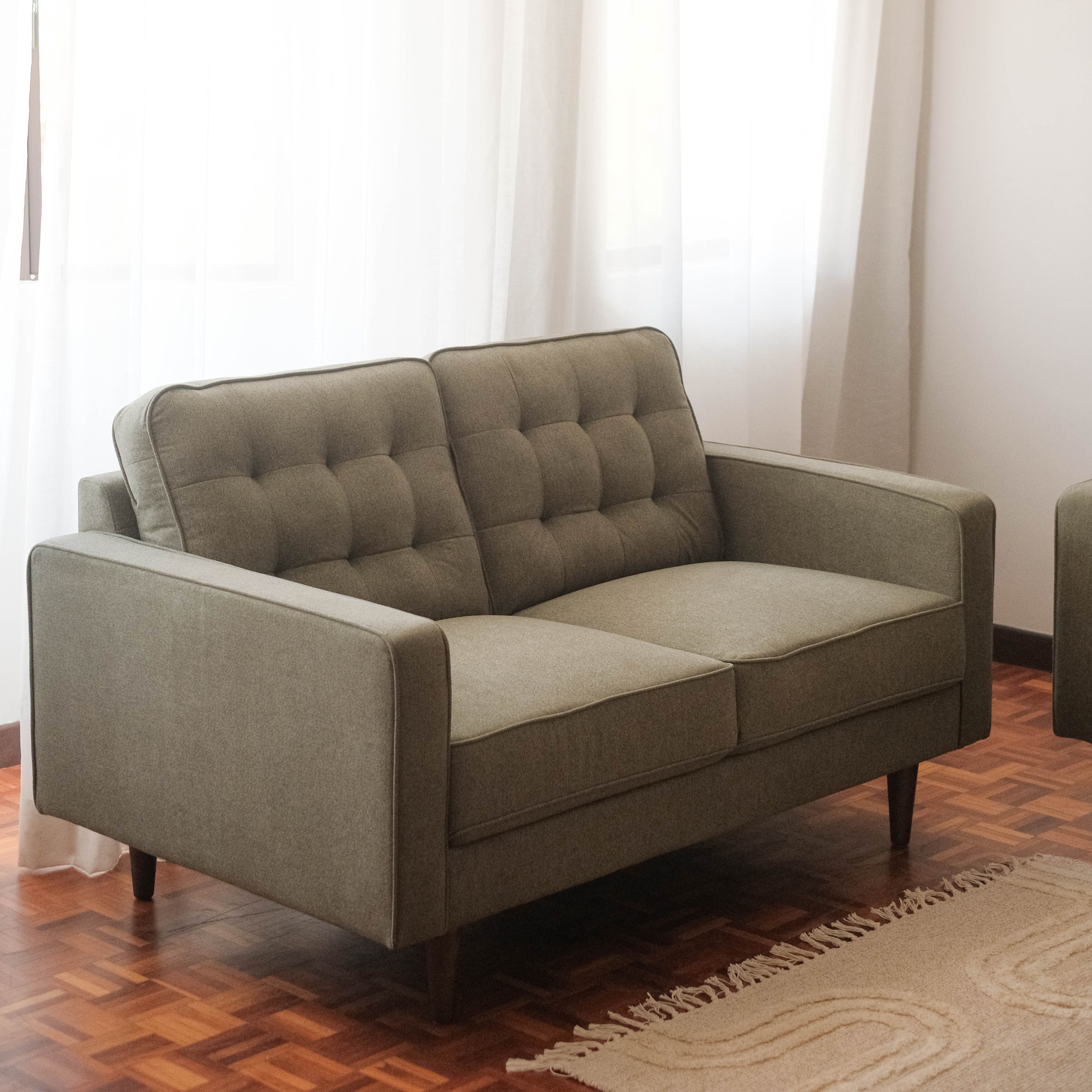 Jane Retro Green Mid-Century 2 Seater Sofa