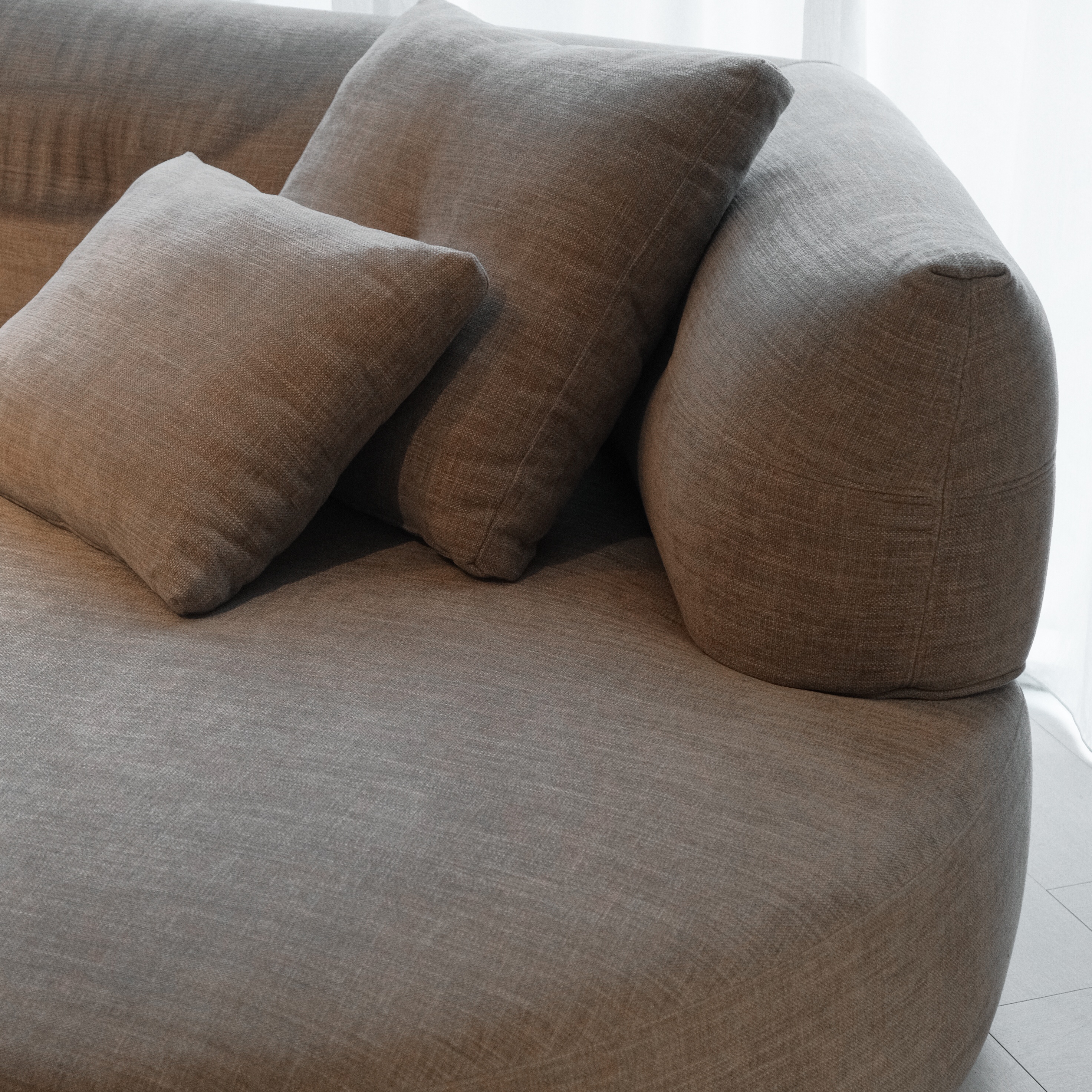 Giselle Sand Brown Round Chaise Left Sectional Sofa