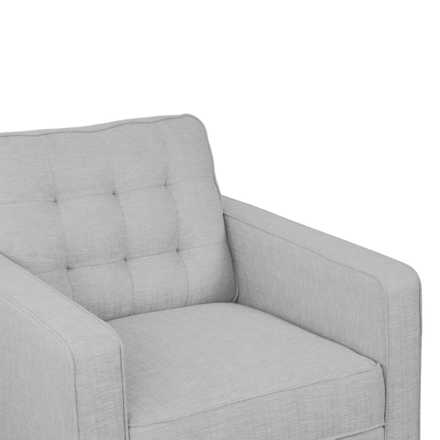 Jane Mist Grey Mid-Century 1 Seater Sofa