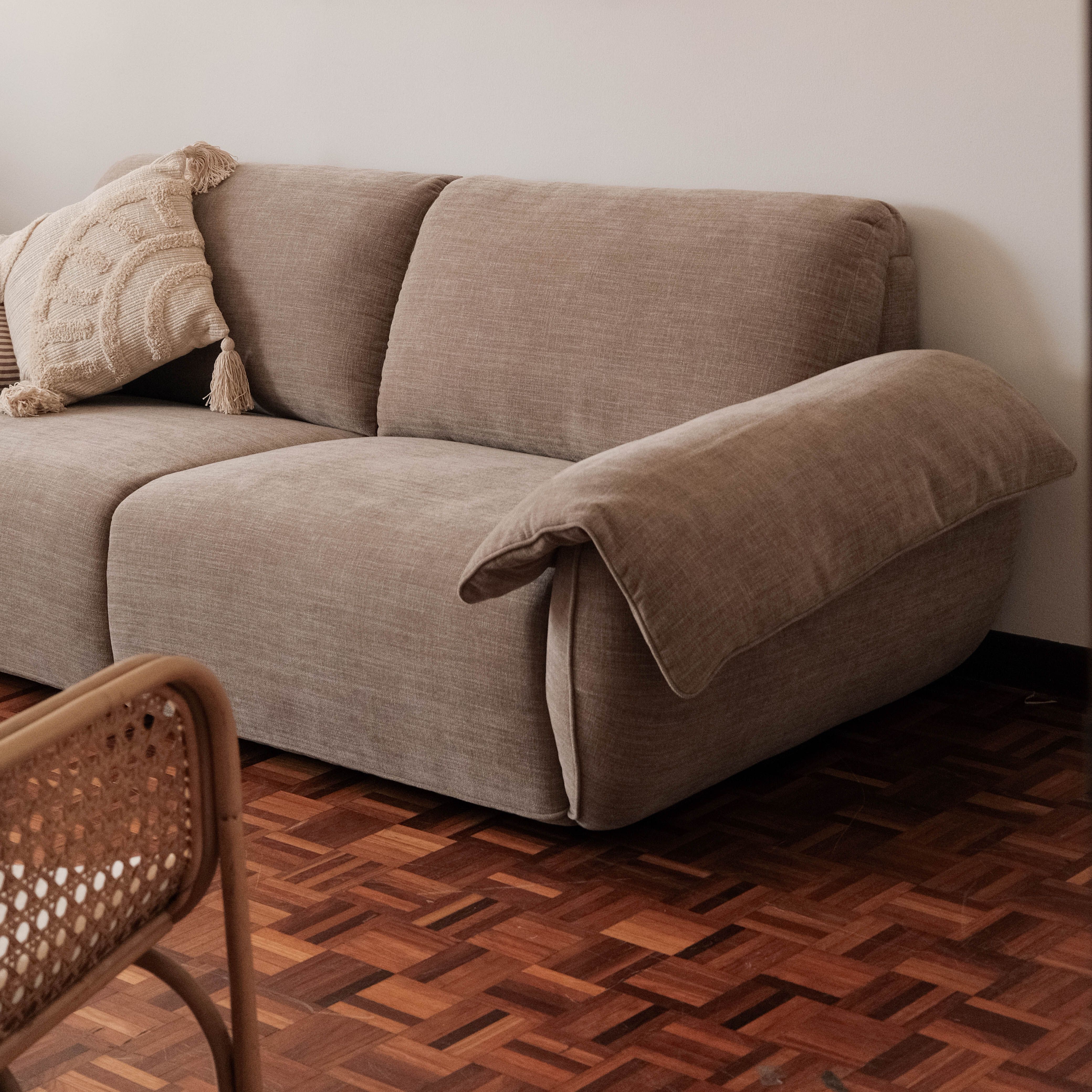 Reynna Sand Brown 3 Seater Sofa