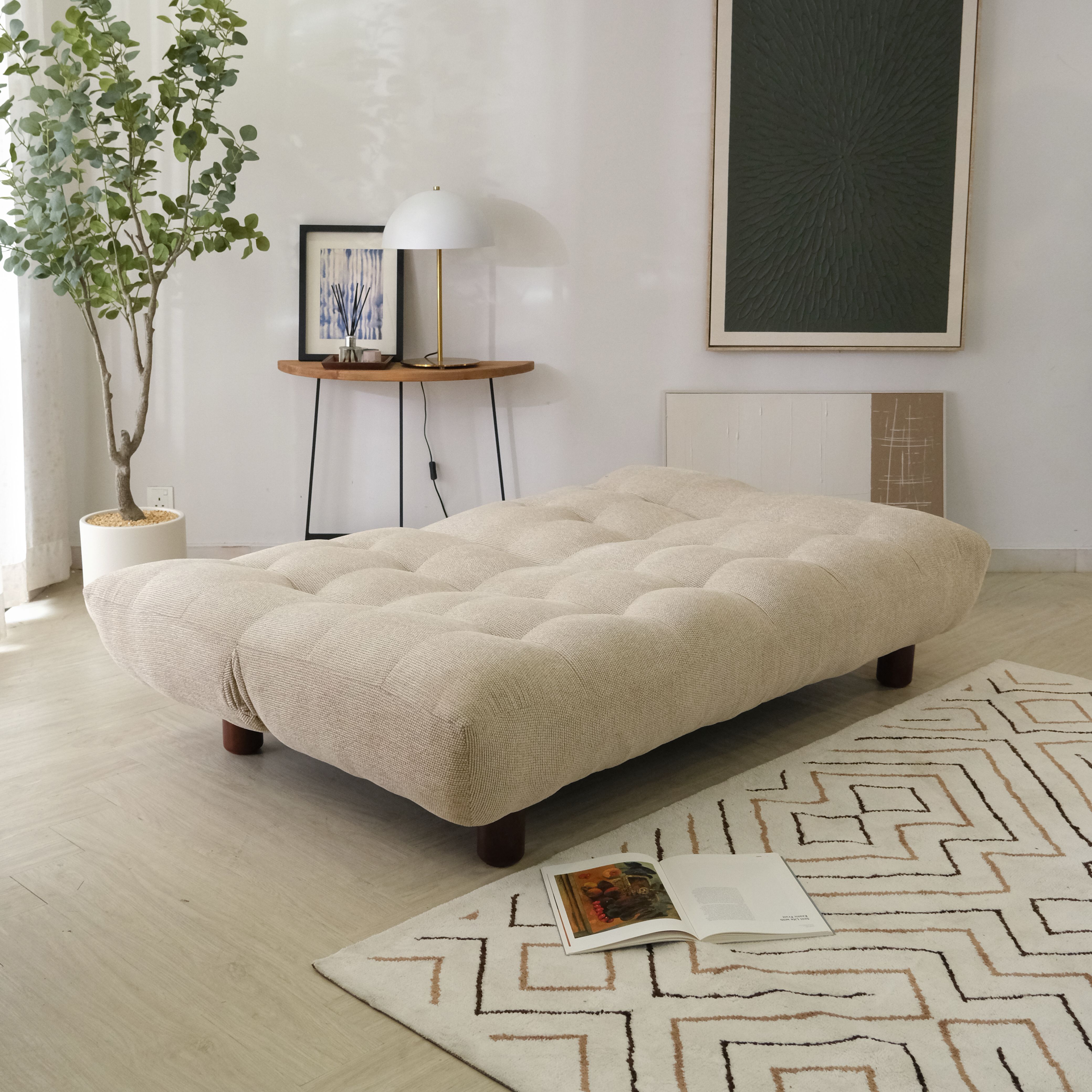 Fluffy Oatmeal Sofa Bed