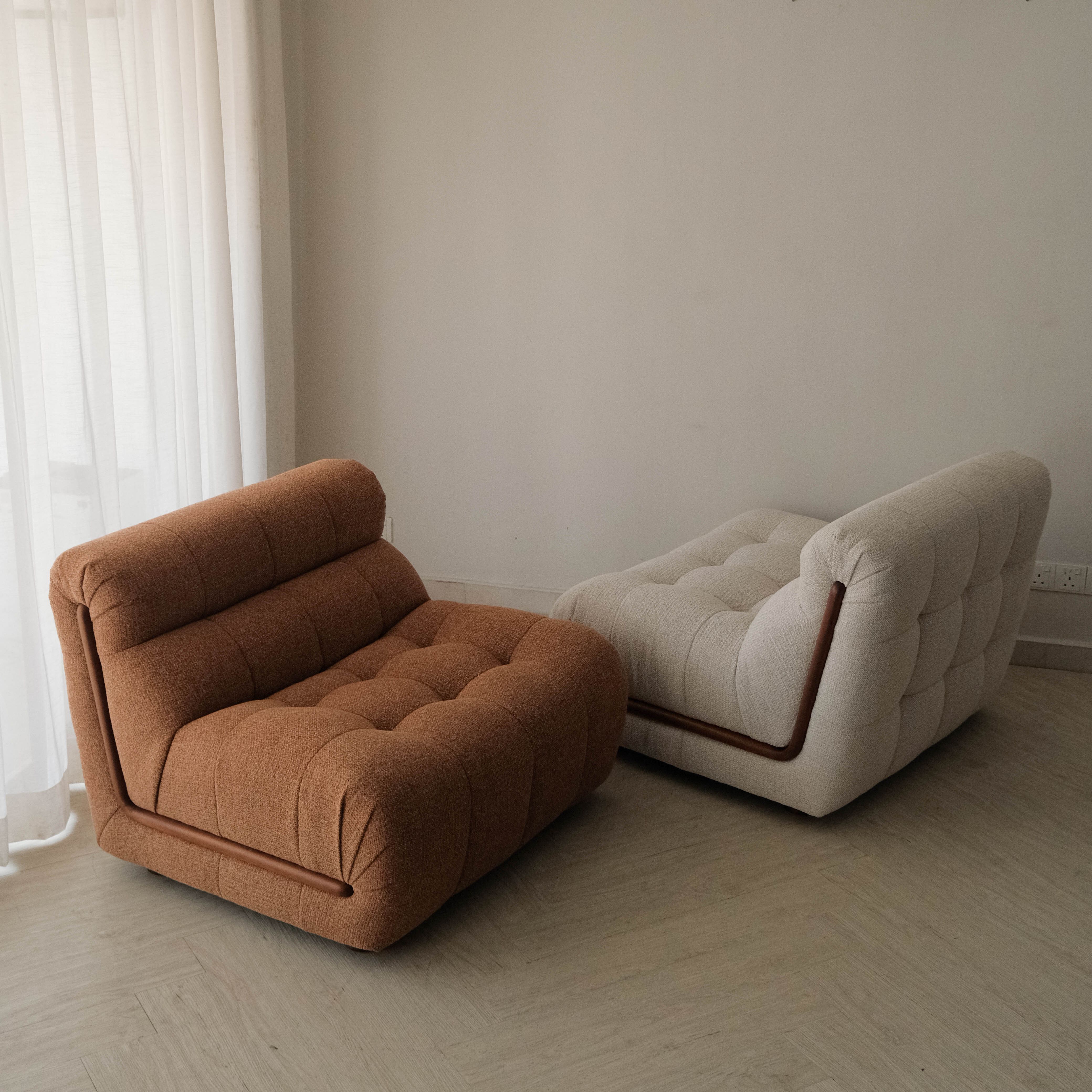 Sylvia Copper Brown 1 Seater Sofa