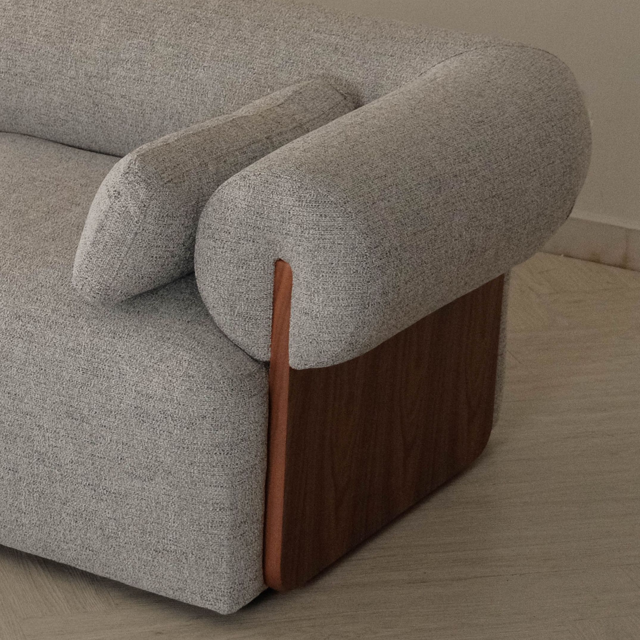Alessia Stone Grey 3 Seater Sofa