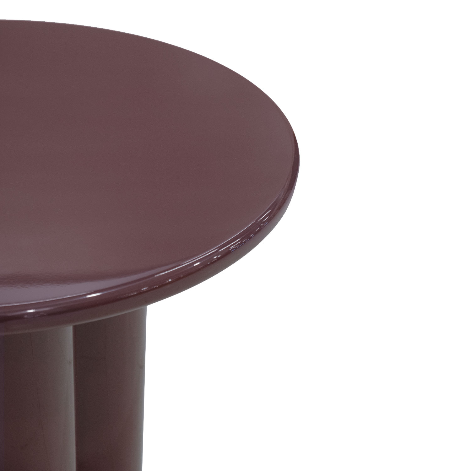 Olaria Maroon Round Side Table