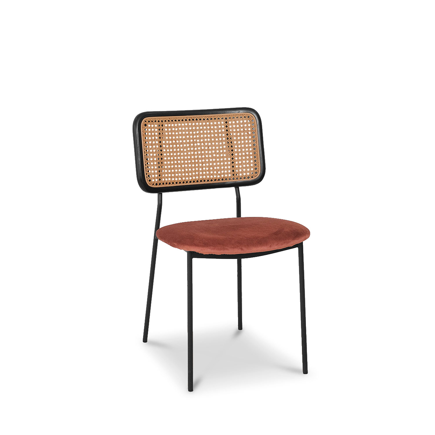 Gaia Ebony Dining Chair Umber Brown Velvet