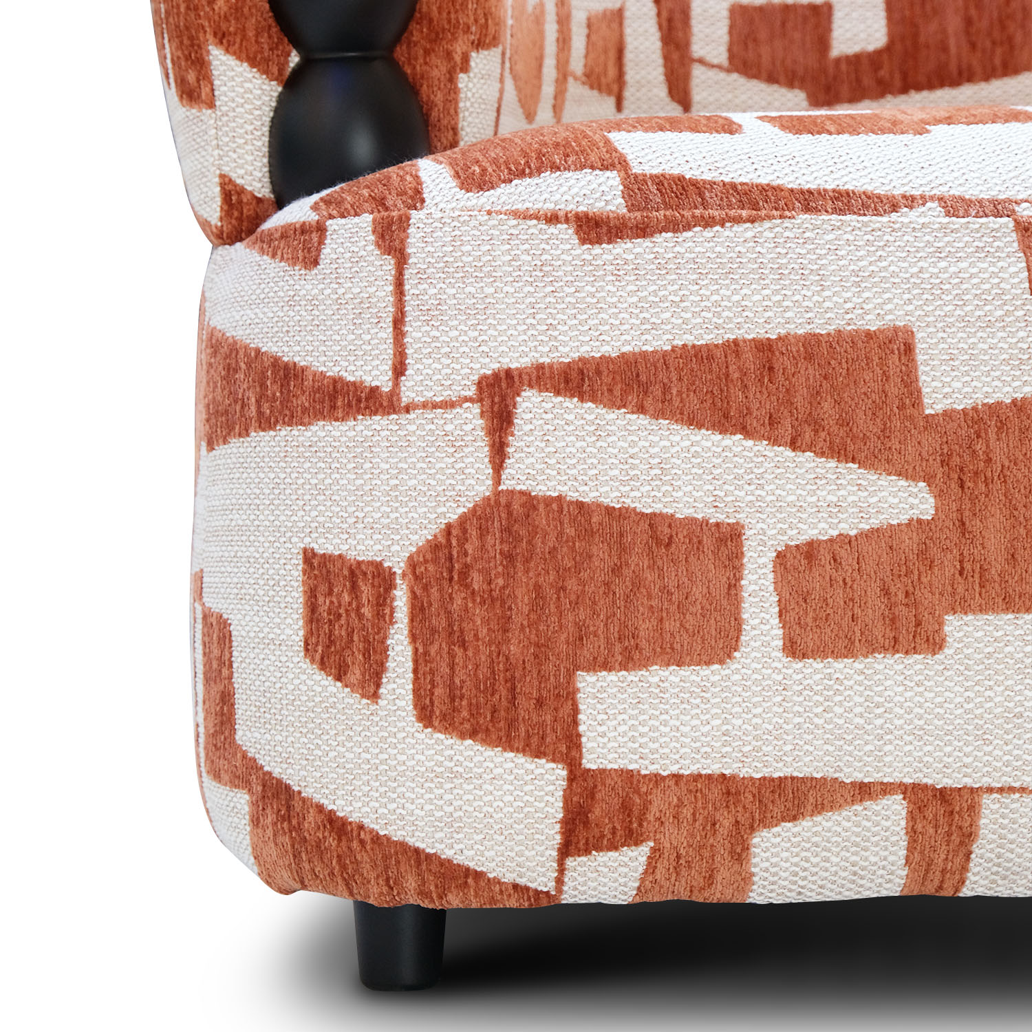 Lilia Geometric Brick Red Lounge Chair