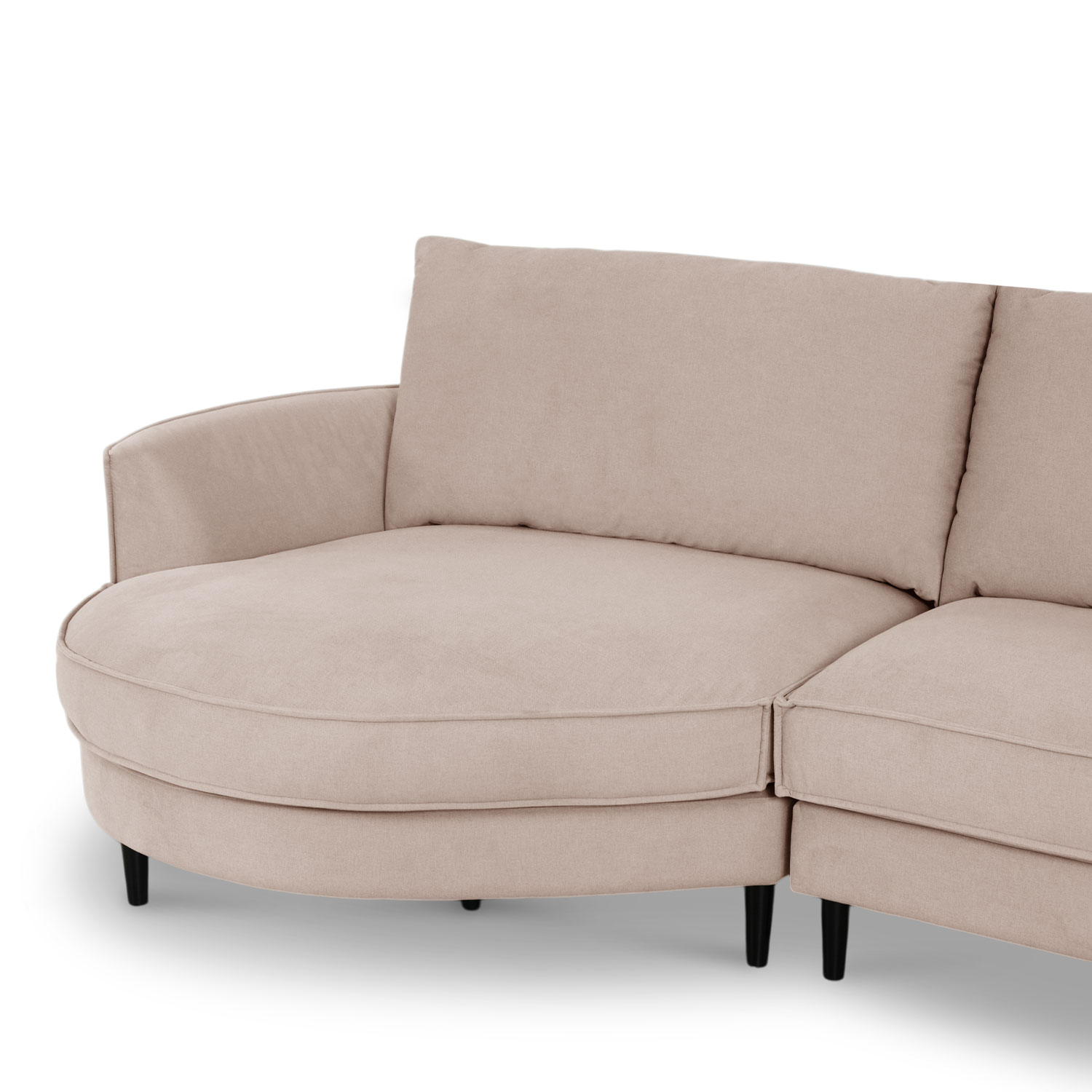 Sabrina Sand Beige Curve Chaise Right Sectional Sofa