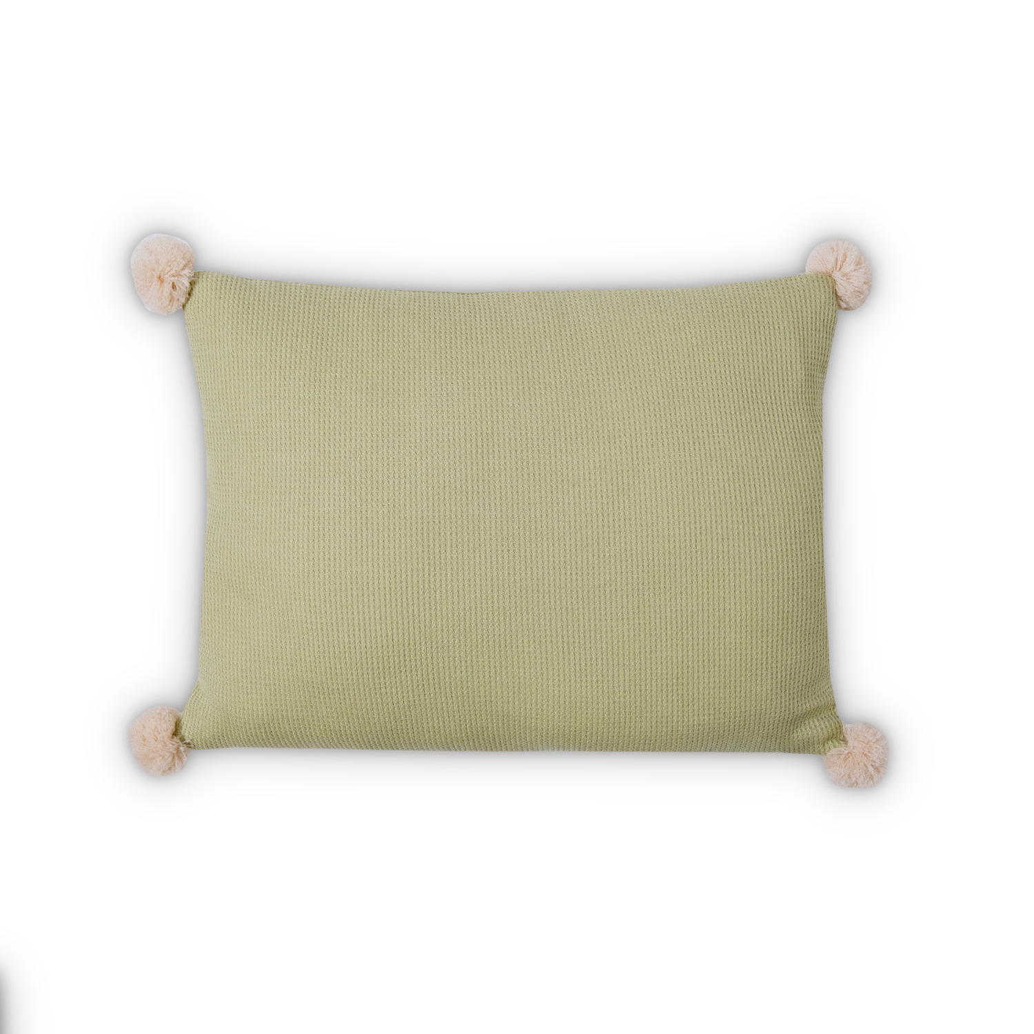 Waffle Pom-Poms Cushion 30x40cm Light Green