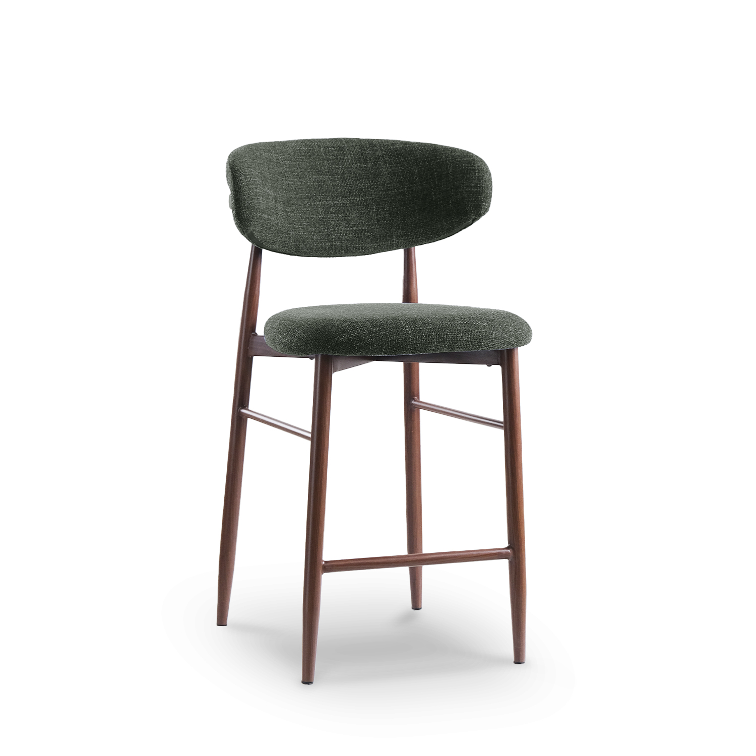 Bliss Walnut Counter Stool Forest Green