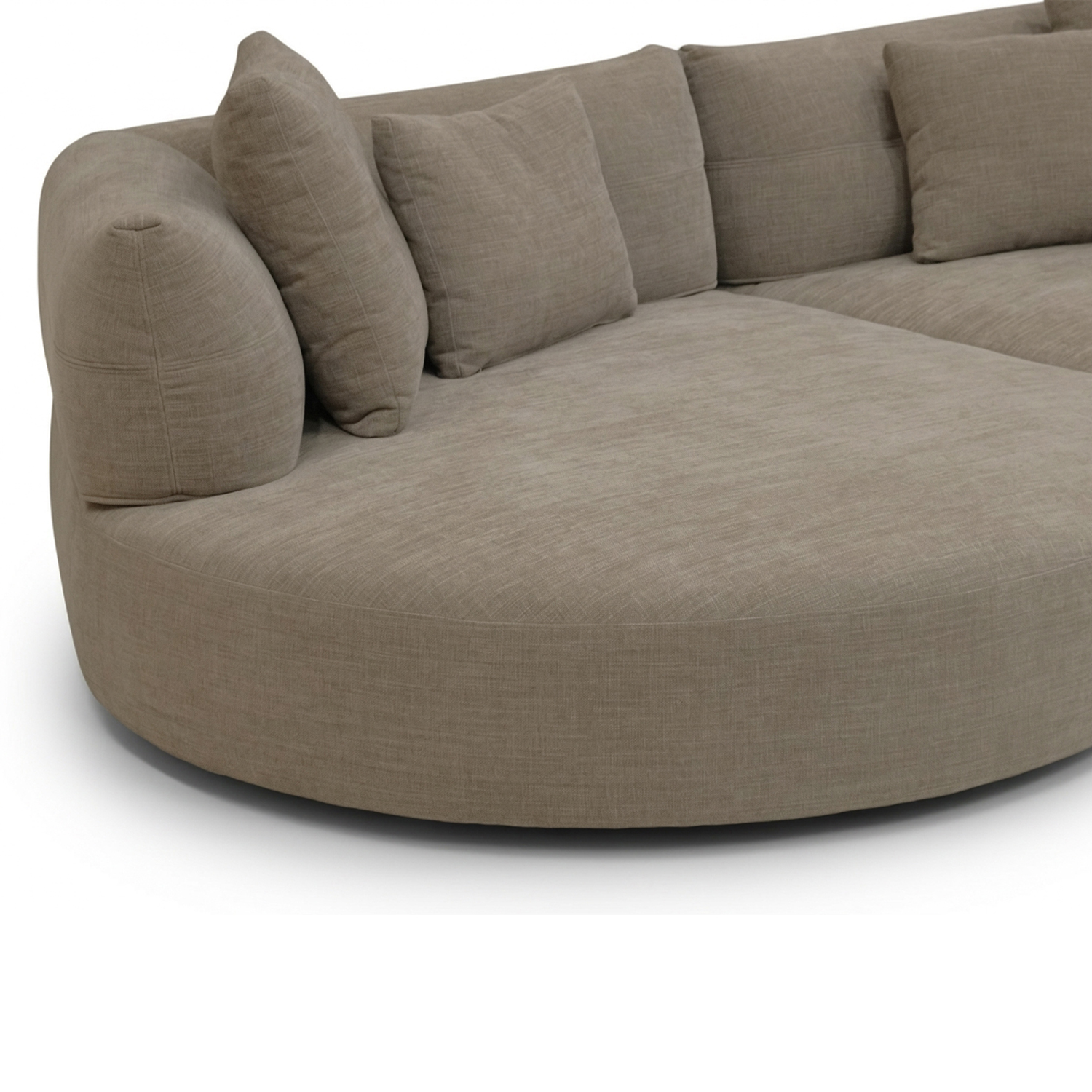 Giselle Sand Brown Round Chaise Right Sectional Sofa