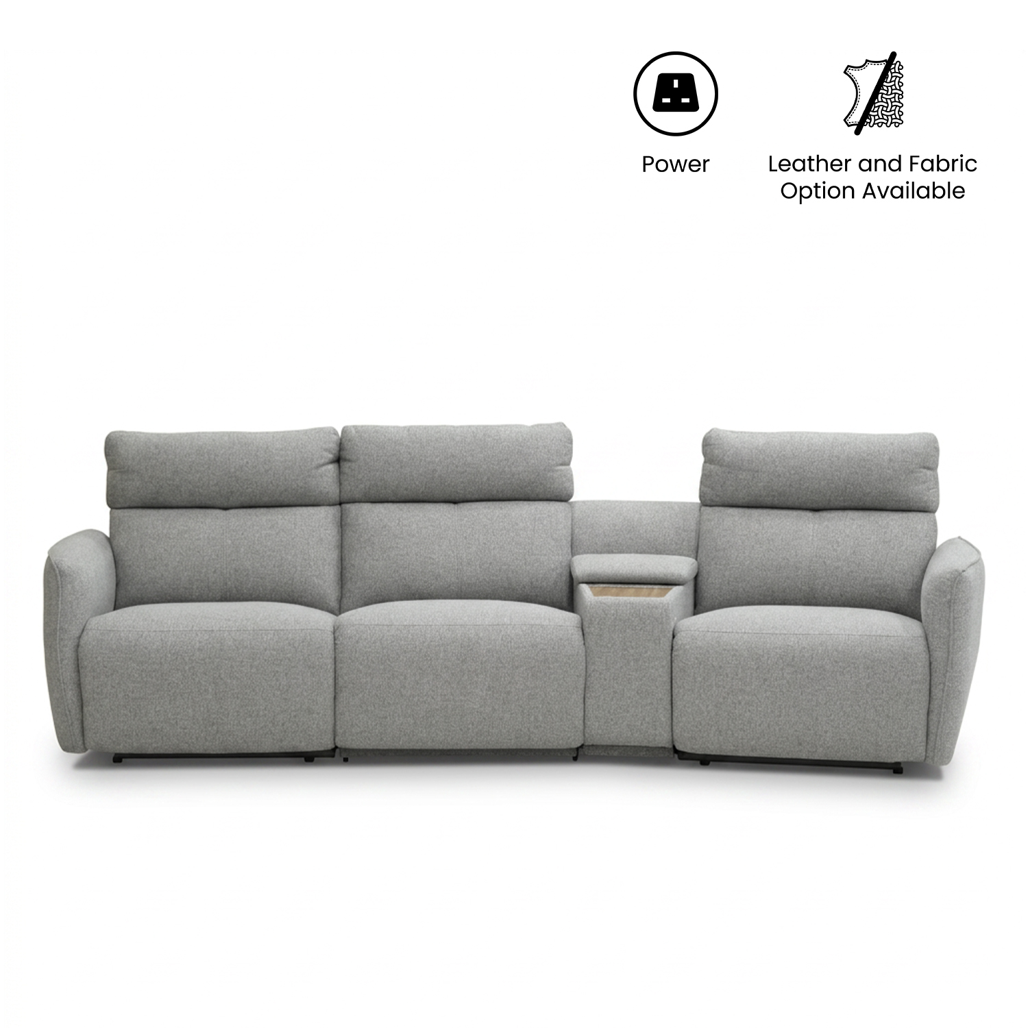 Camilla 3 Seater Triple-Power Reclining Sofa with Trapezoid Console Table