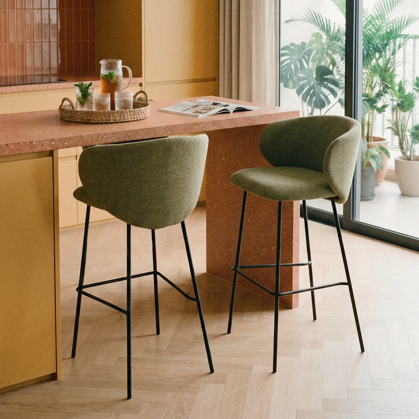 Vera Forest Green Bar Stool