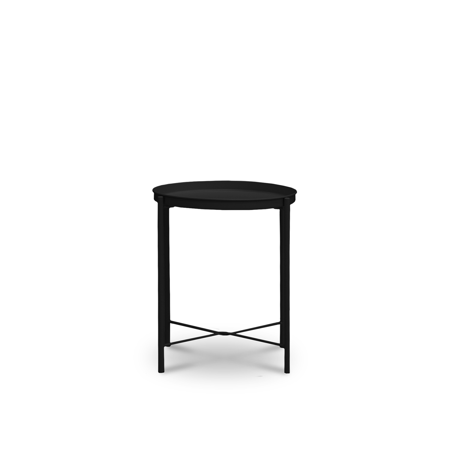 Hani Matt Black Tray Side Table