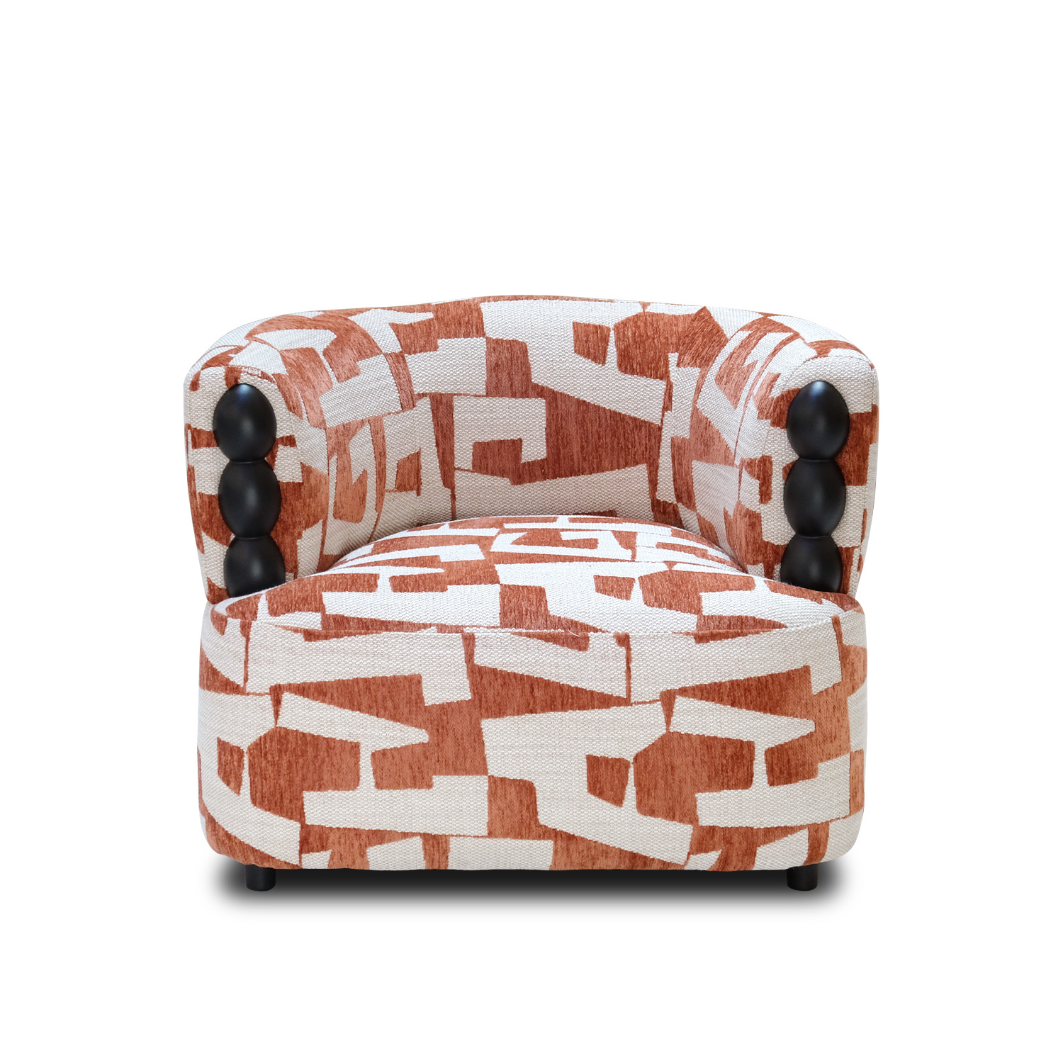 Lilia Geometric Brick Red Lounge Chair