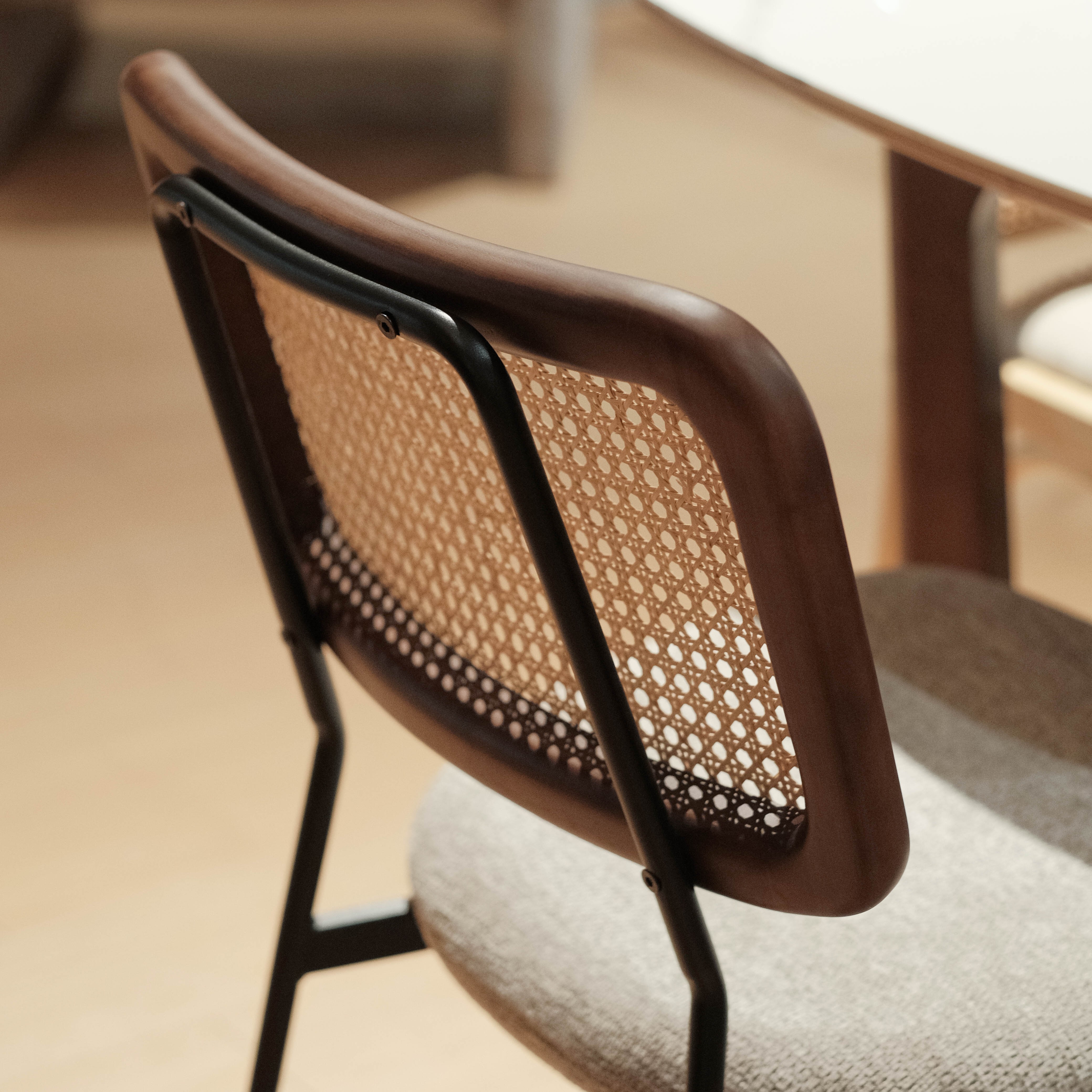 Gaia Dark Brown Chair Stone Beige