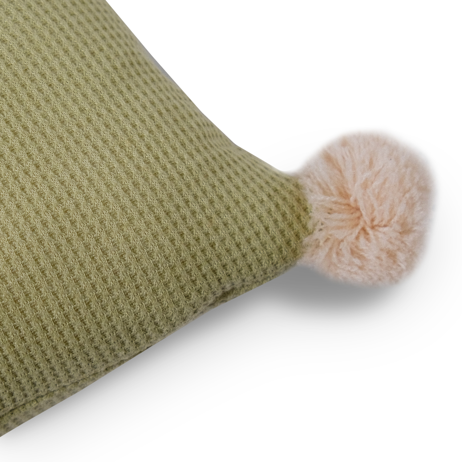 Waffle Pom-Poms Cushion 30x40cm Light Green