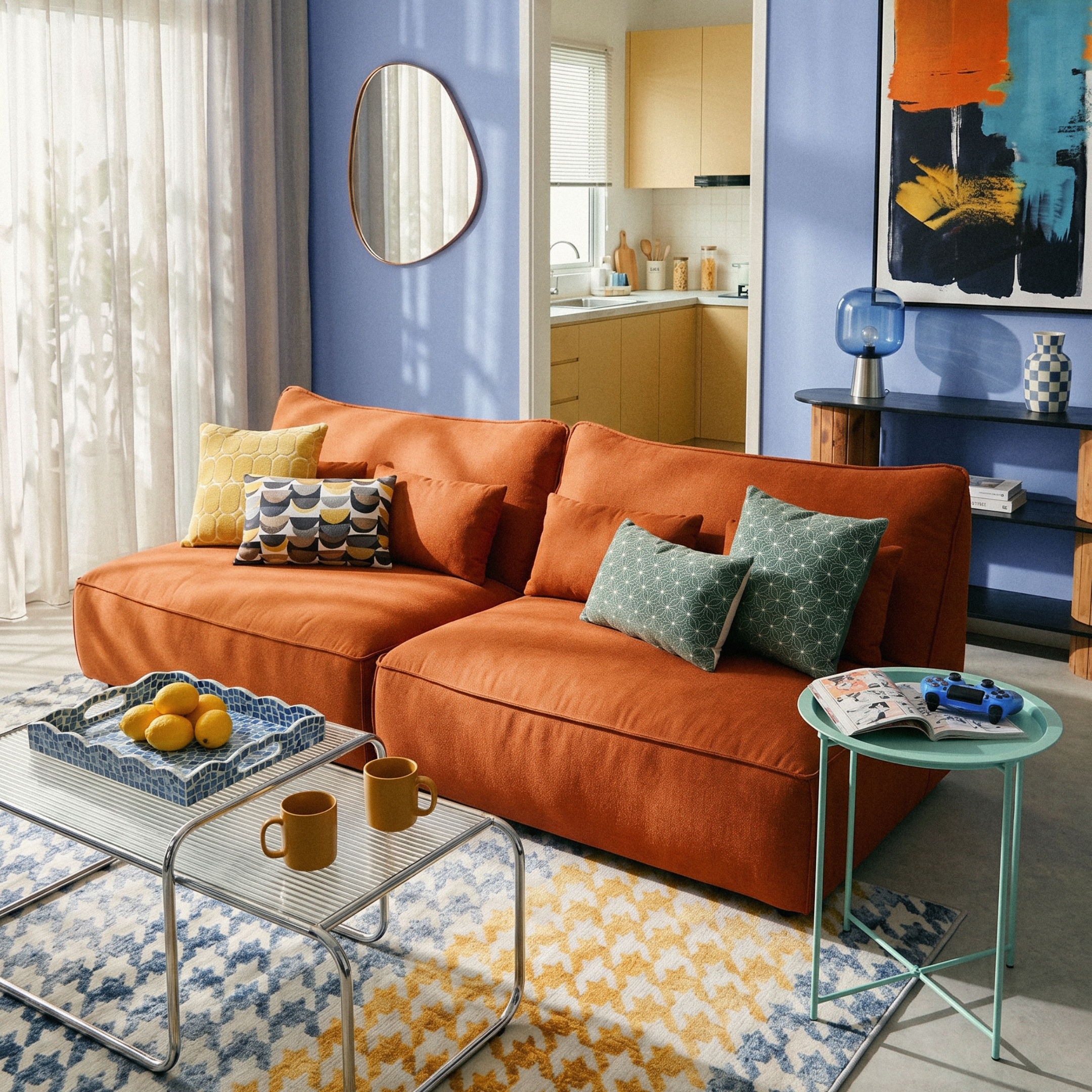 Daphne Umber Brown Wide Armless Sofa