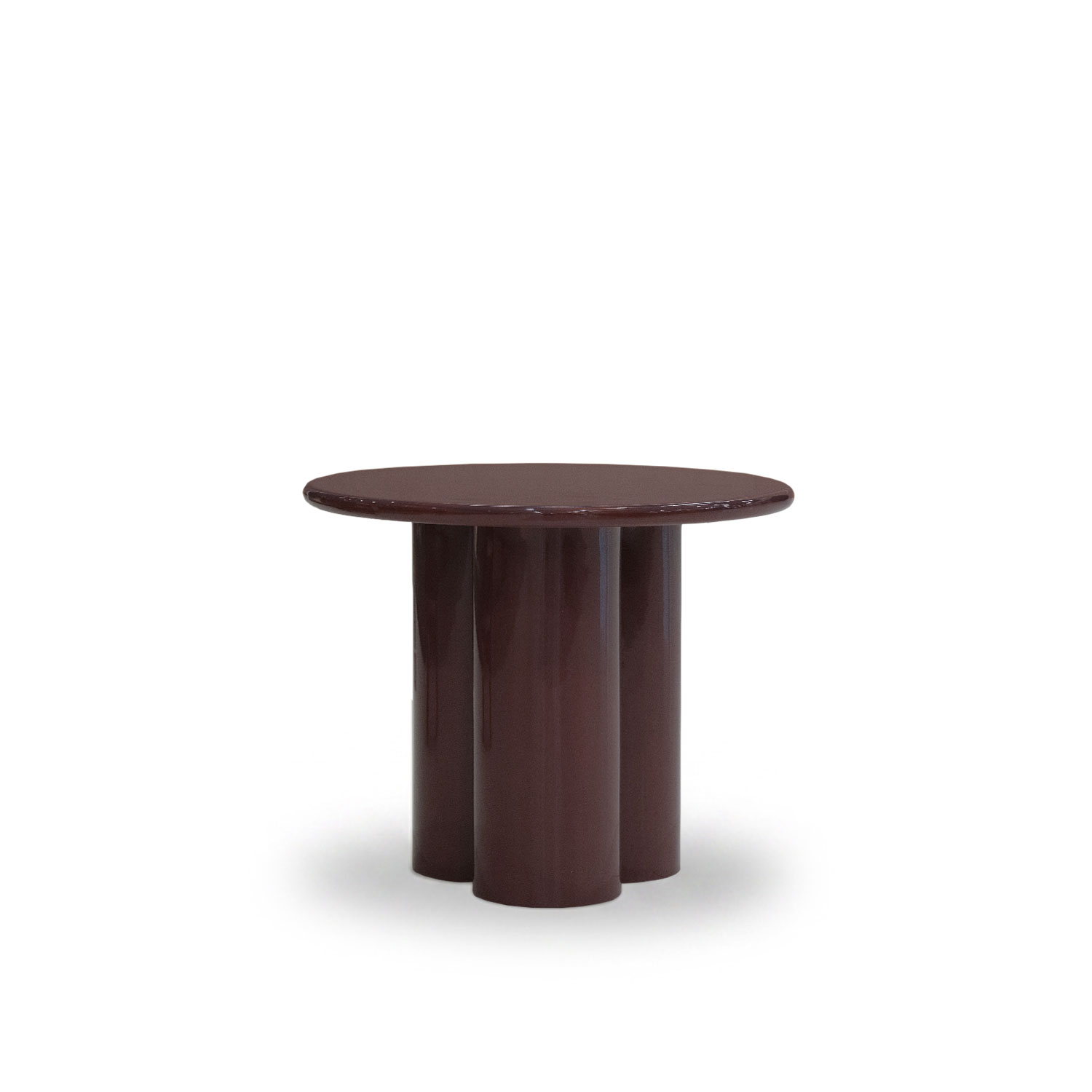 Olaria Maroon Round Side Table