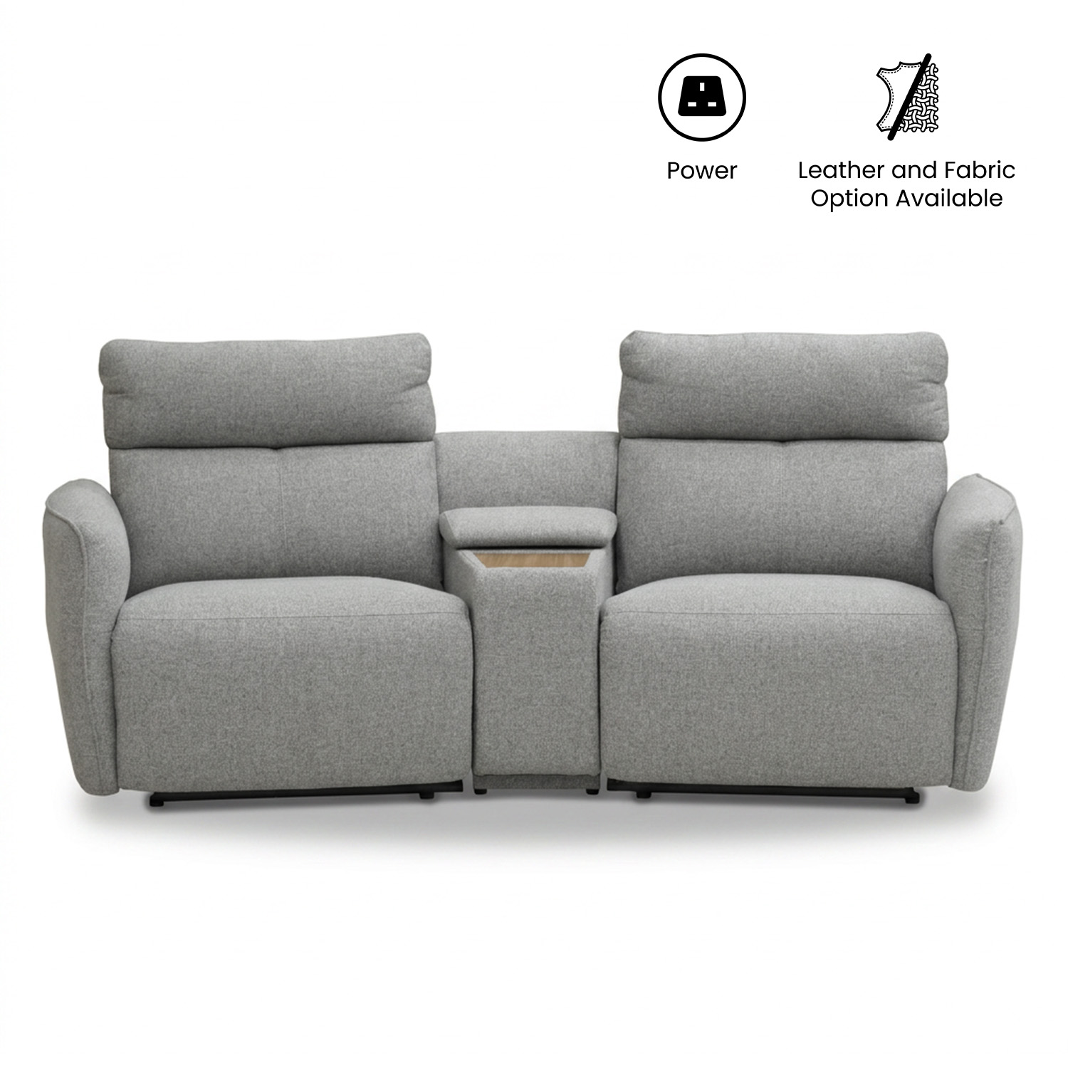 Camilla 2 Seater Double-Power Reclining Sofa with Trapezoid Console Table