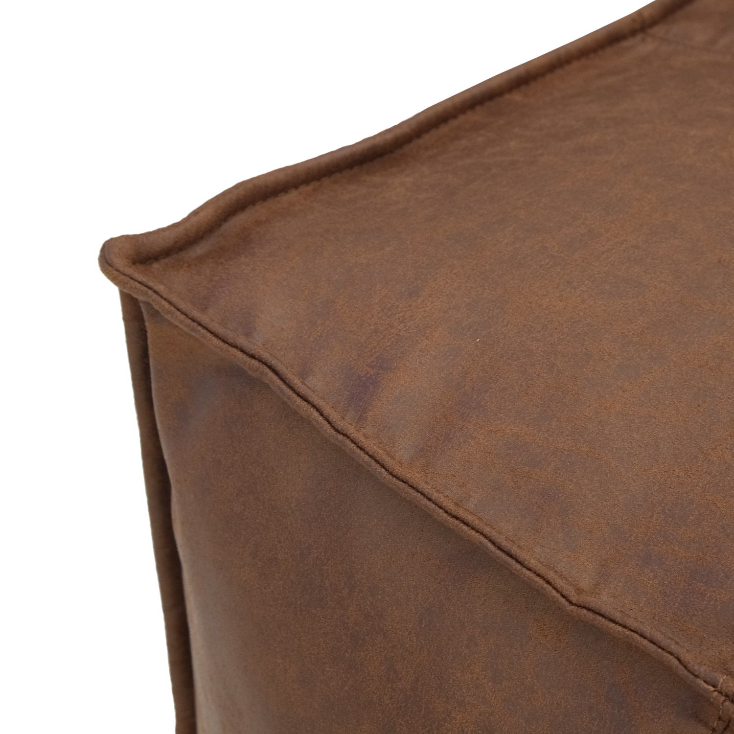 Carter Vintage Brown Pouf