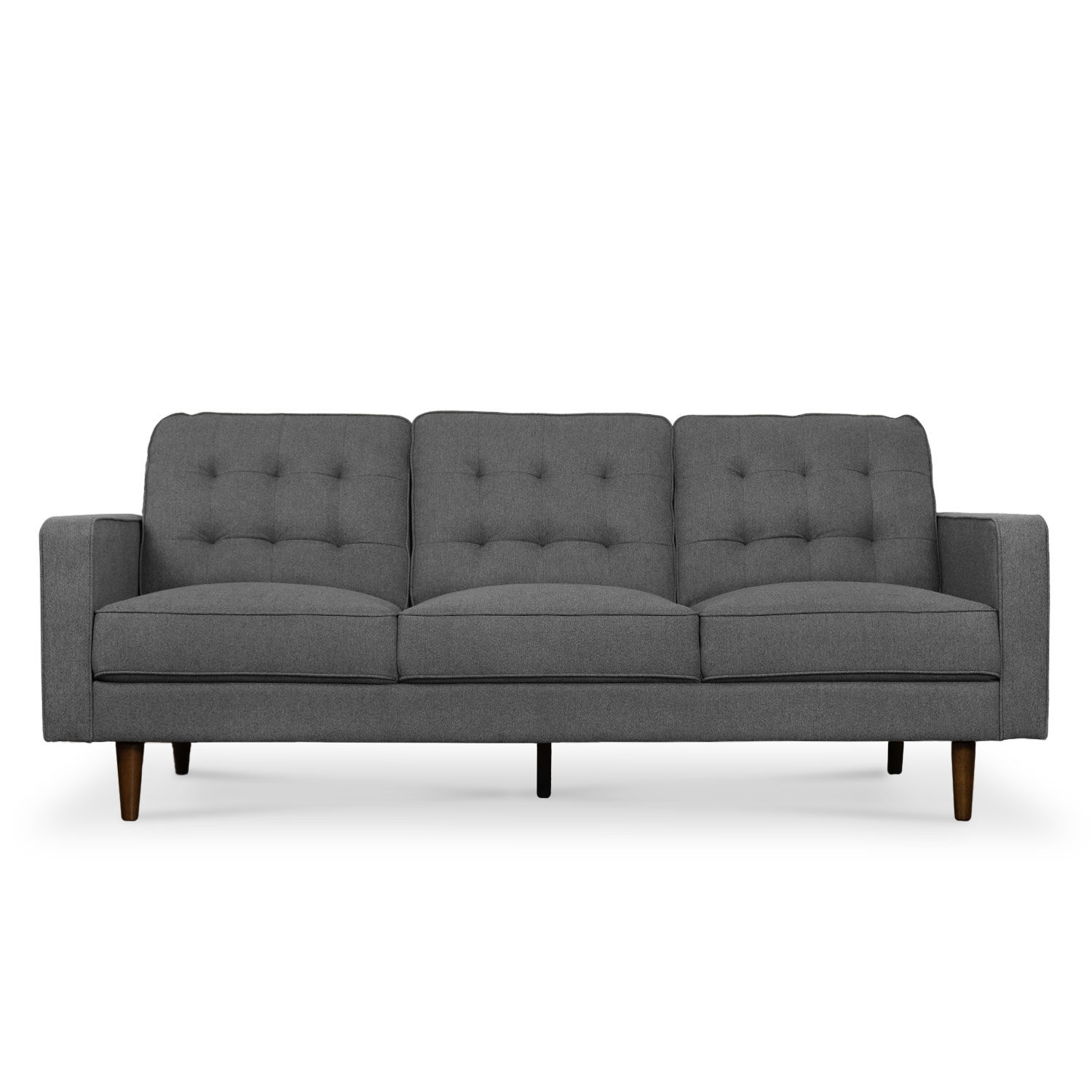 Jane Pebble Grey Mid-Century 3 Seater Sofa
